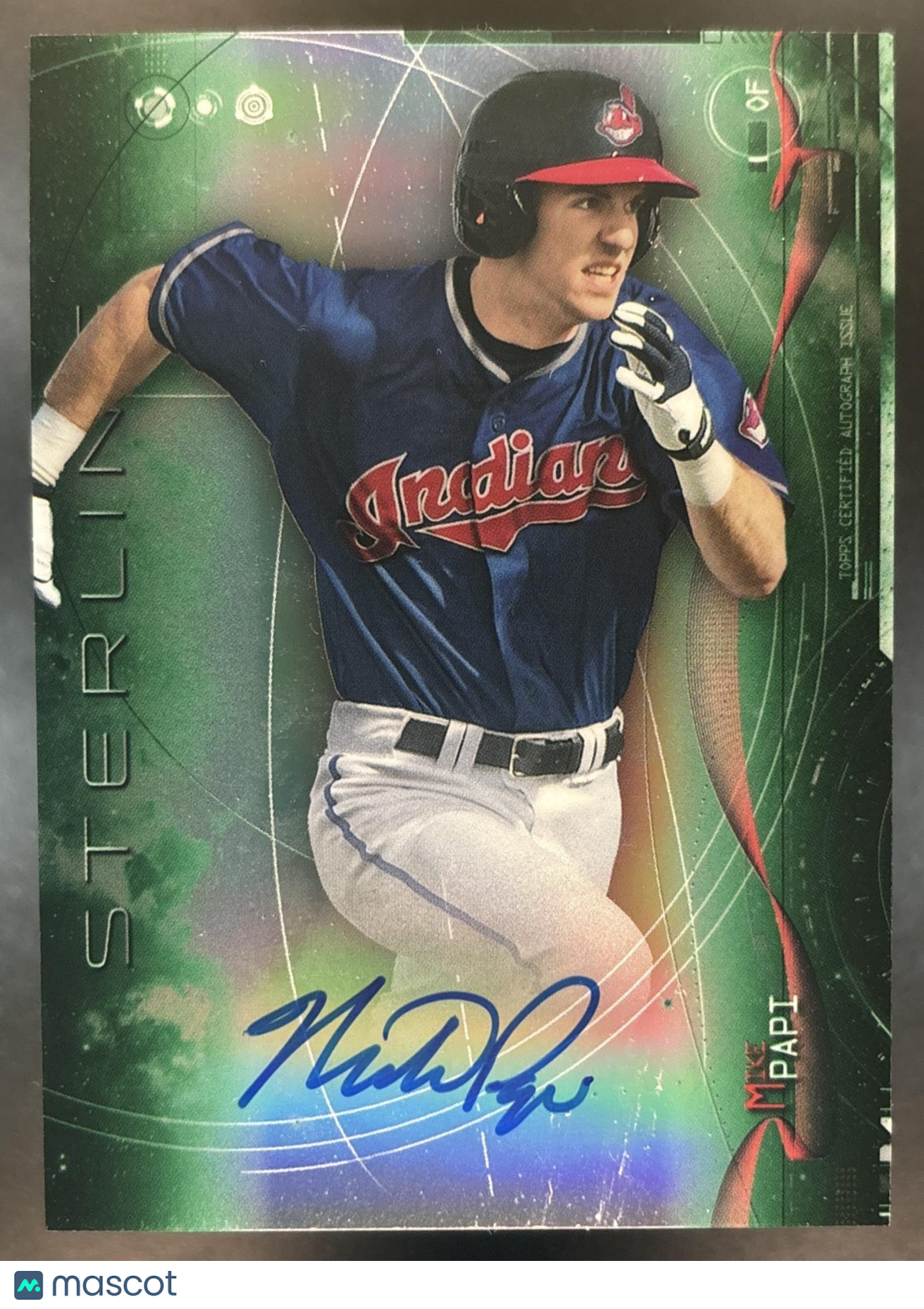2014 Bowman Sterling Mike Papi Prospect Auto Green /125 Cleveland Indians