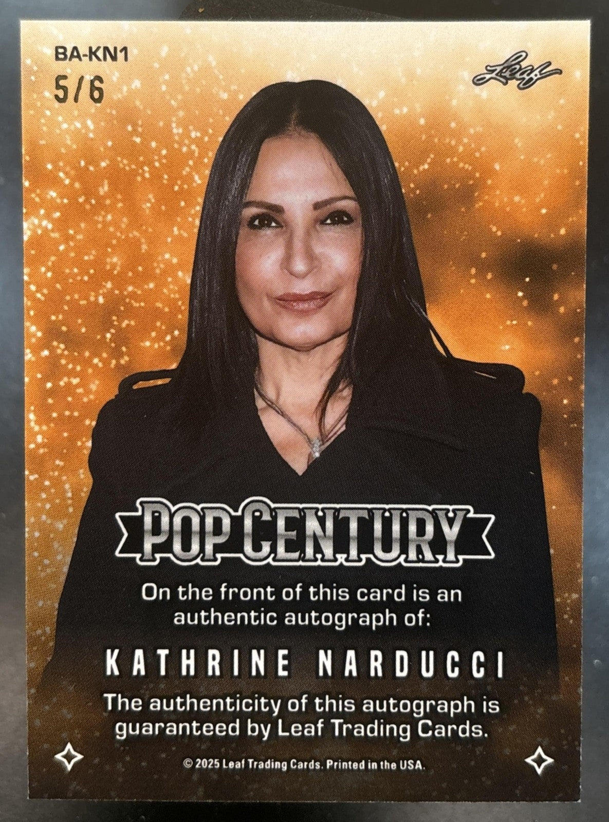 2025 Leaf Metal Pop Century Kathrine Narducci Auto Purple /6 #BA-KN1
