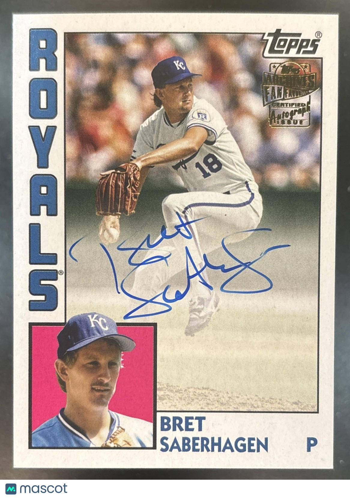 2025 Topps Archives Bret Saberhagen 1984 Fan Favorites Auto Kansas City Royals