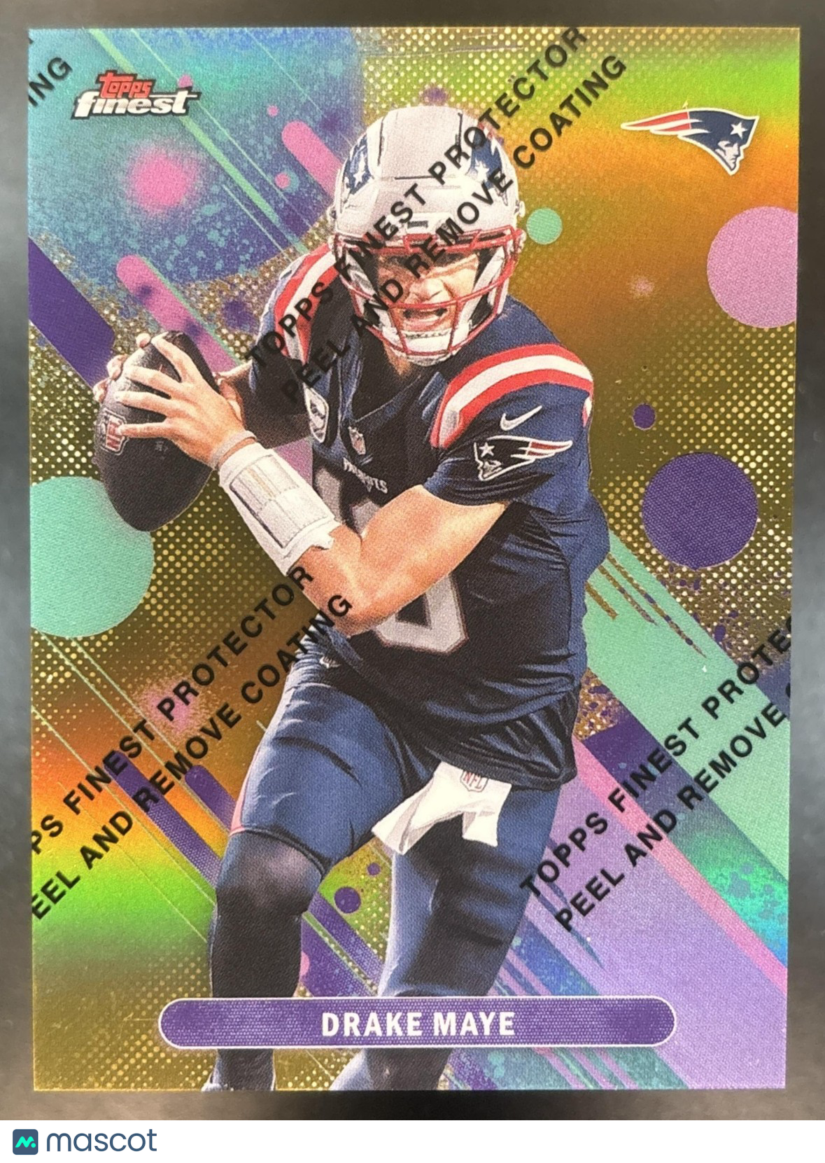2025 Topps Finest Drake Maye Gold Refractor /50 #62 New England Patriots