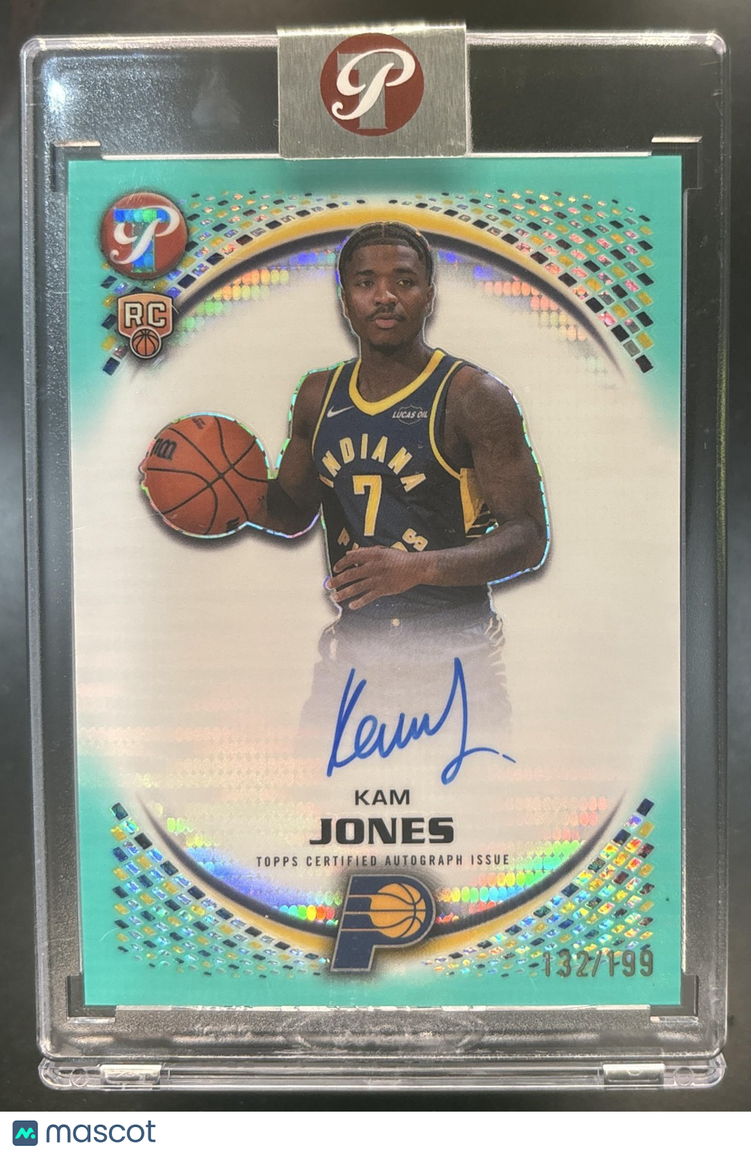 2025-26 Topps Pristine Kam Jones Rookie Auto Aqua /199 #PR-KJO RC Indiana Pacers