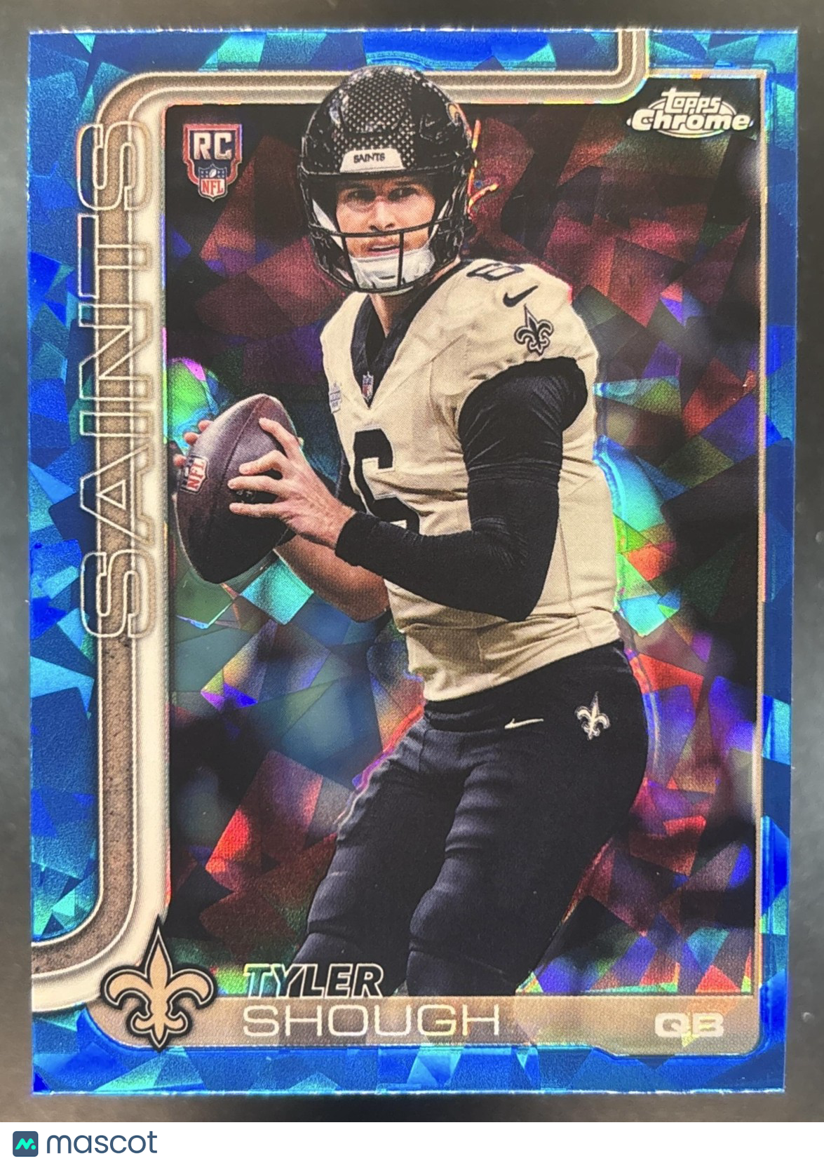 2025 Topps Chrome Sapphire Tyler Shough #398 RC New Orleans Saints