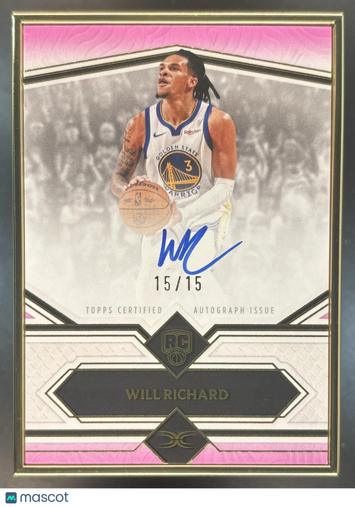 2025-26 Topps Definitive Collection Will Richard Framed Rookies Auto Pink 15/15