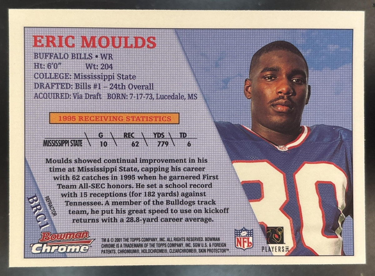 2001 Bowman Chrome Eric Moulds 1996 Rookies Refractor Buffalo Bills