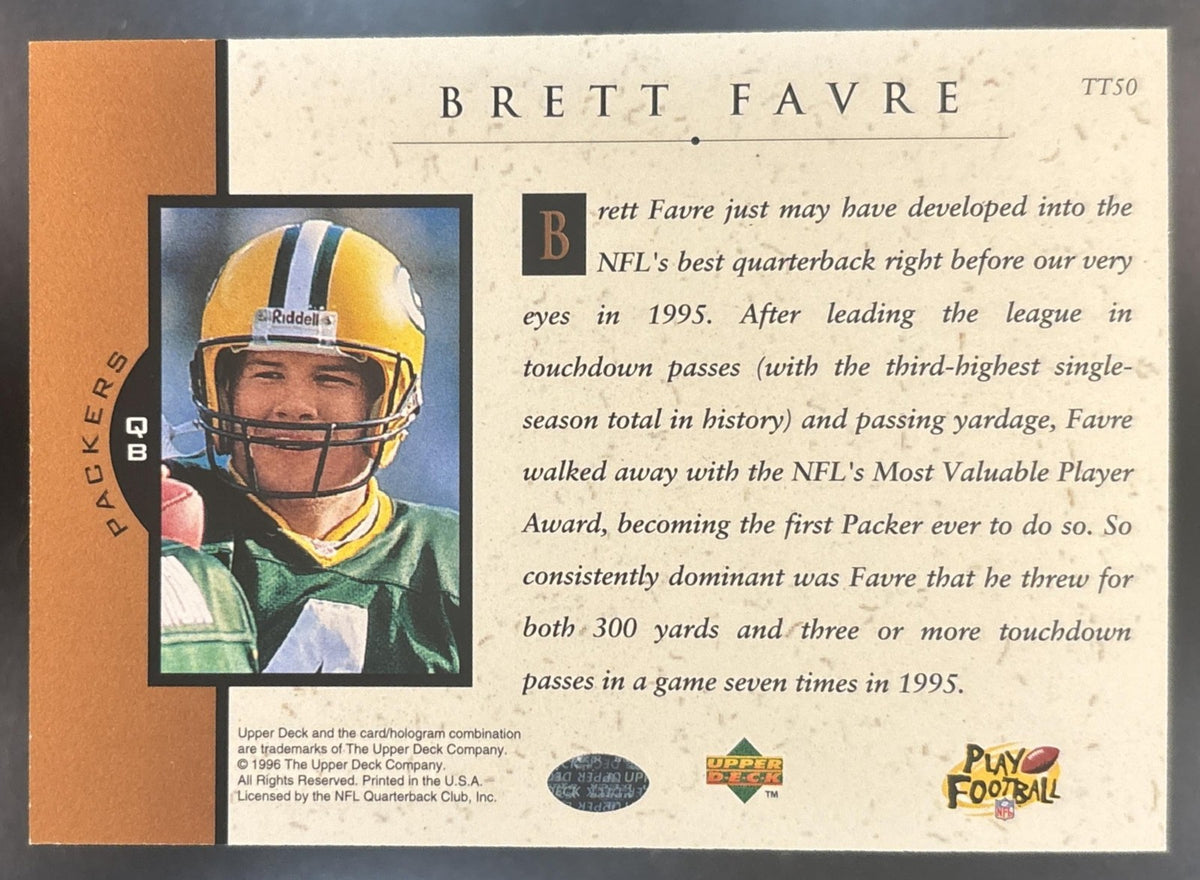 1996 Upper Deck Brett Favre Team Trio #TT50 Green Bay Packers
