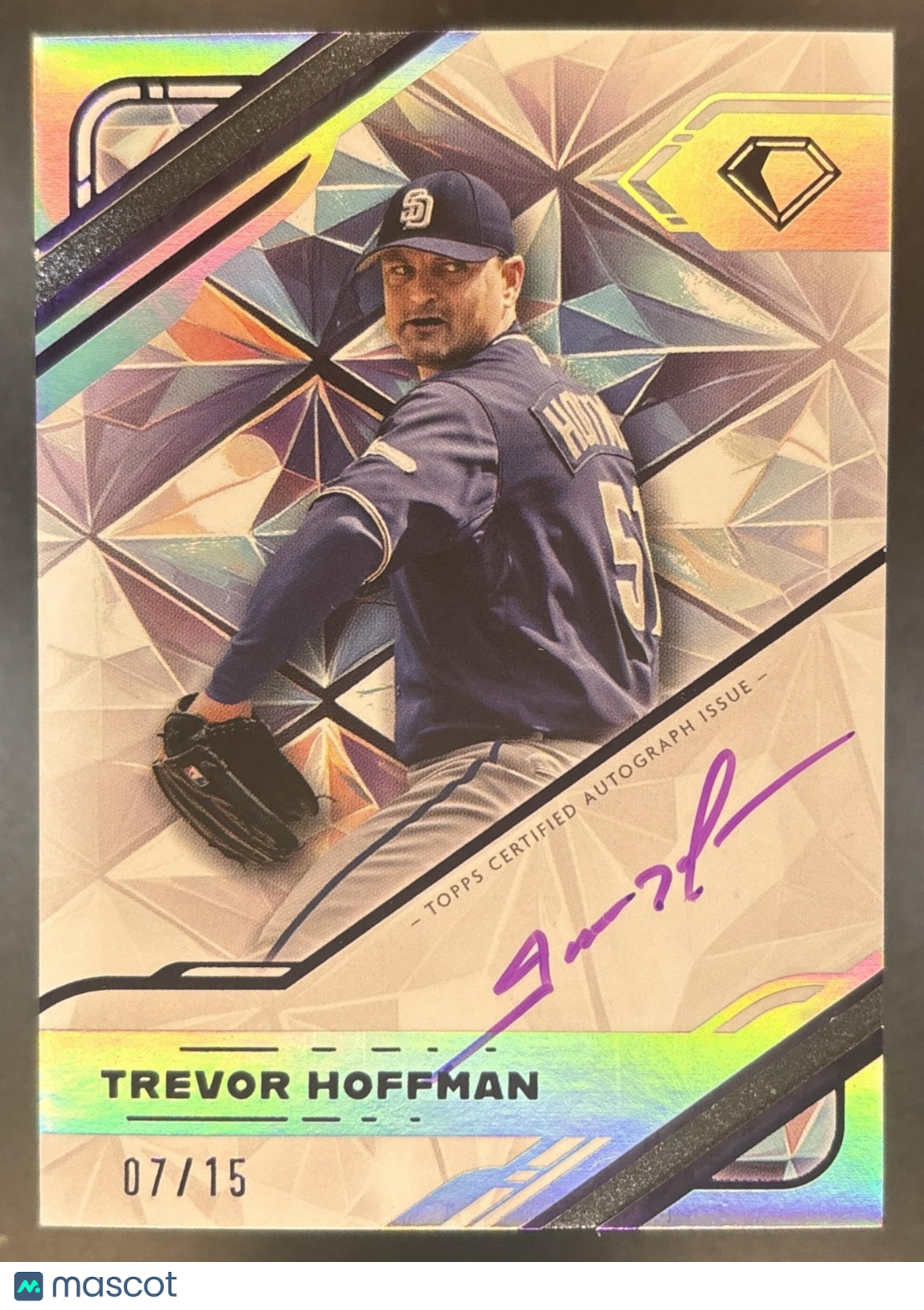 2025 Topps Diamond Icons Trevor Hoffman White PolychromatINK Auto Purple Ink /15