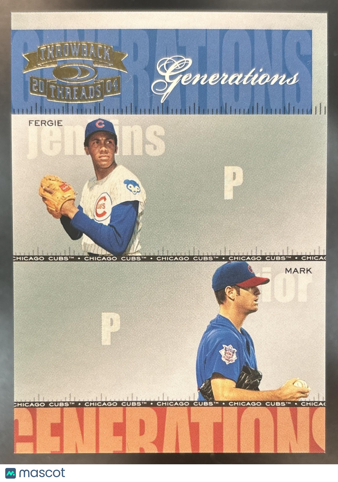 2004 Donruss Throwback Threads Fergie Jenkins Mark Prior Generations /1500 Cubs