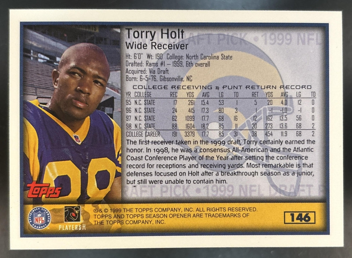 1999 Topps Season Opener Torry Holt #146 RC St. Louis Rams
