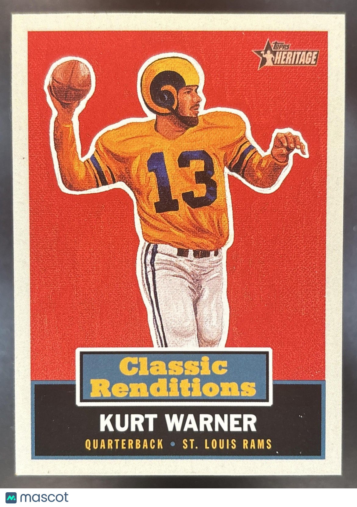 2001 Topps Heritage Kurt Warner Classic Renditions #CR6 St. Louis Rams