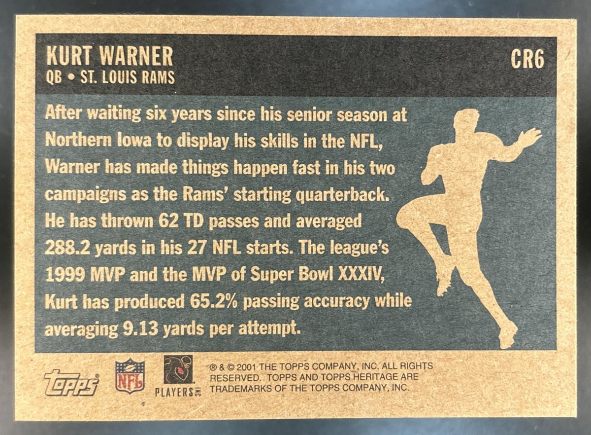 2001 Topps Heritage Kurt Warner Classic Renditions #CR6 St. Louis Rams