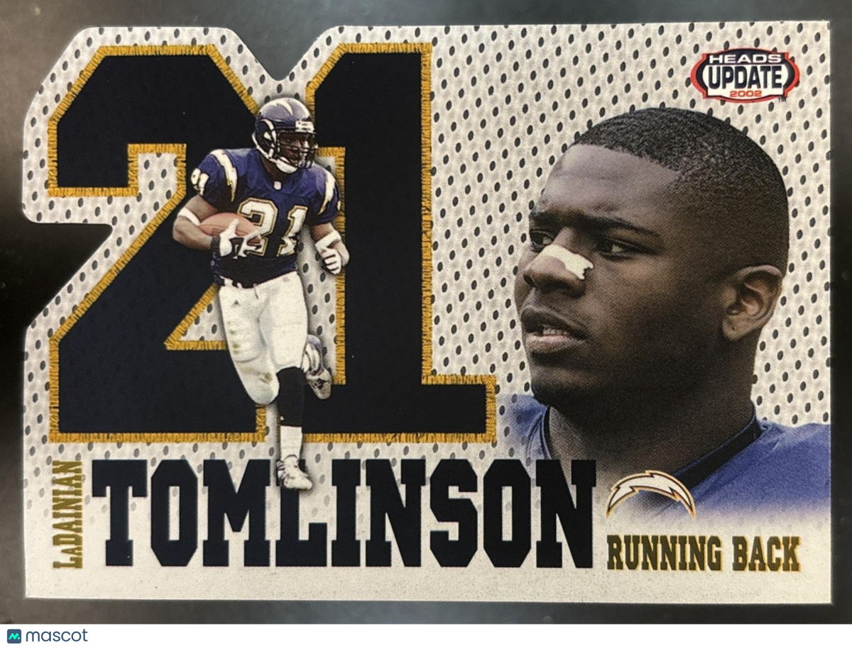 2002 Pacific Heads Update LaDainian Tomlinson Big Numbers #20 San Diego Chargers