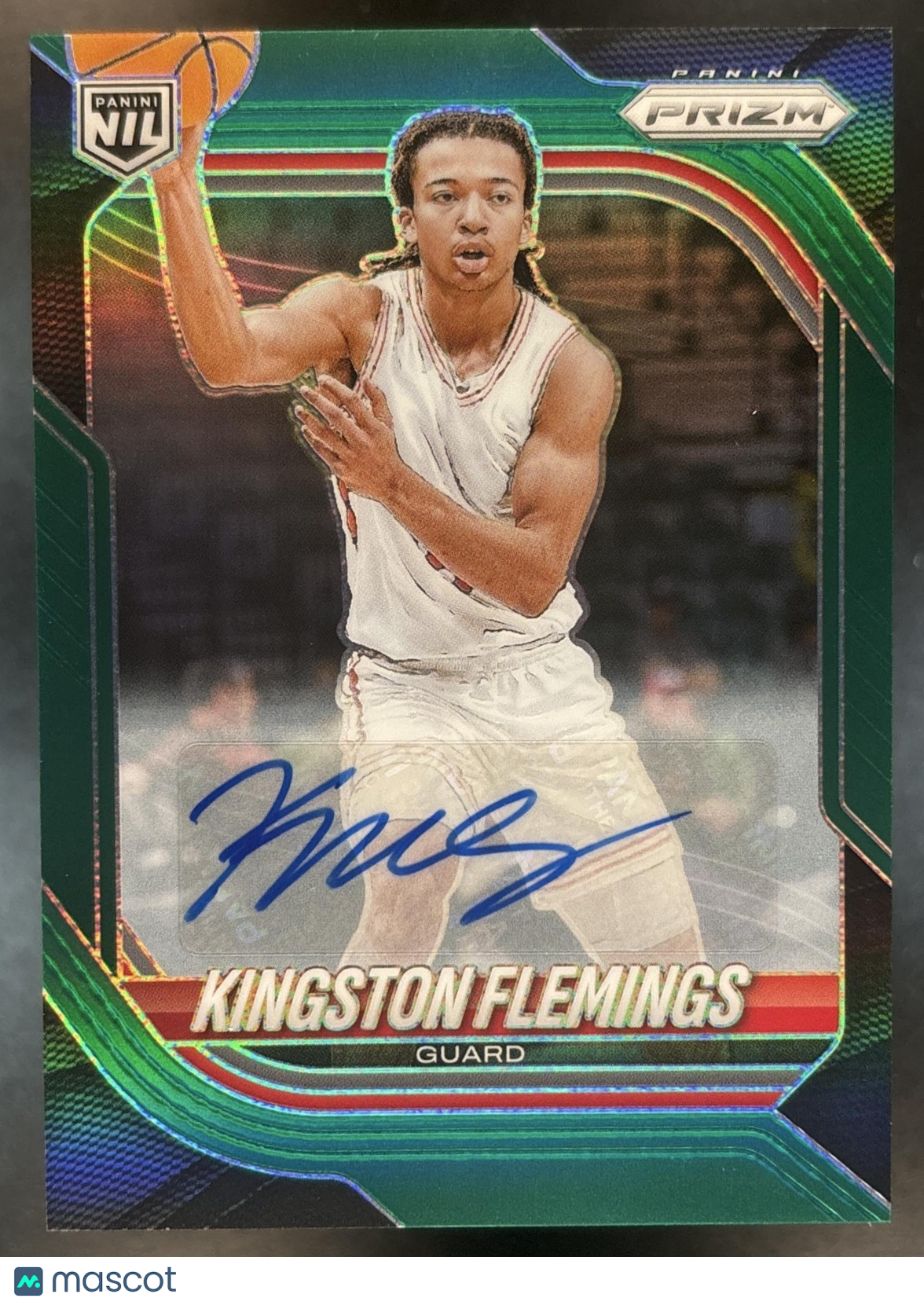 2025-26 Panini Prizm Kingston Flemings Prizms Auto Green #167 Houston Cougars