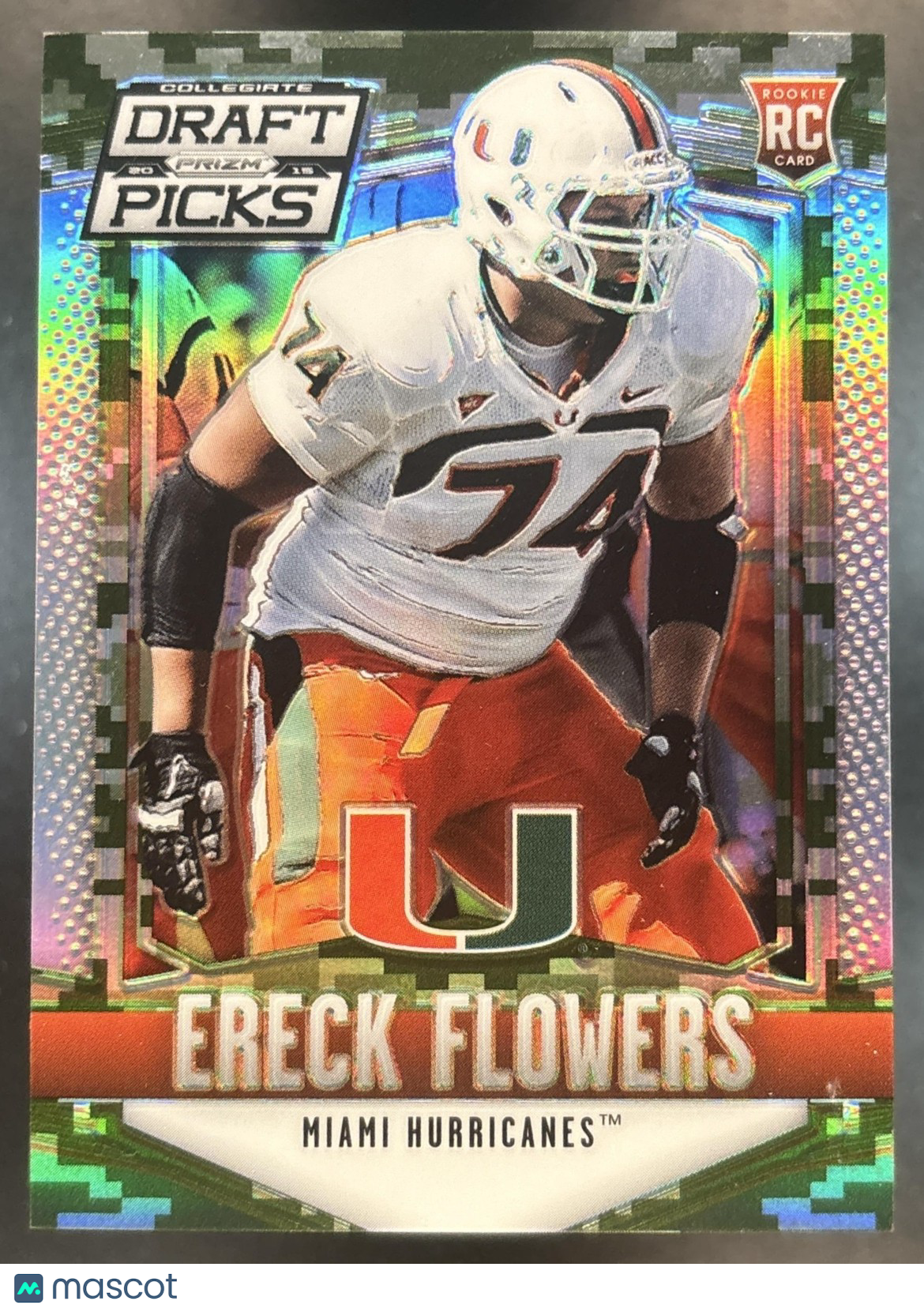 2015 Panini Prizm Collegiate Draft Picks Ereck Flowers Camo /199 #174 RC