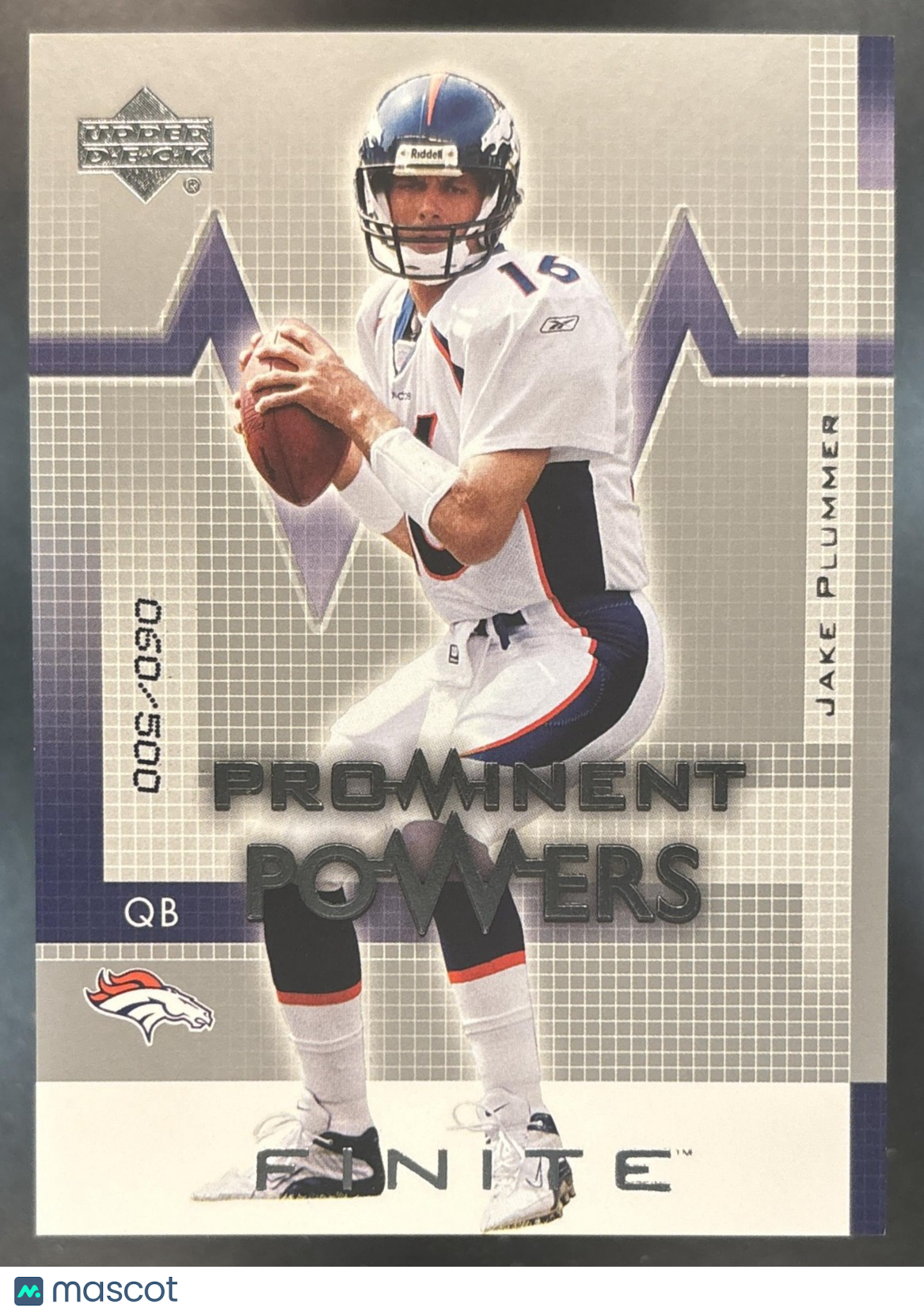 2003 Upper Deck Finite Jake Plummer /500 #169 Denver Broncos