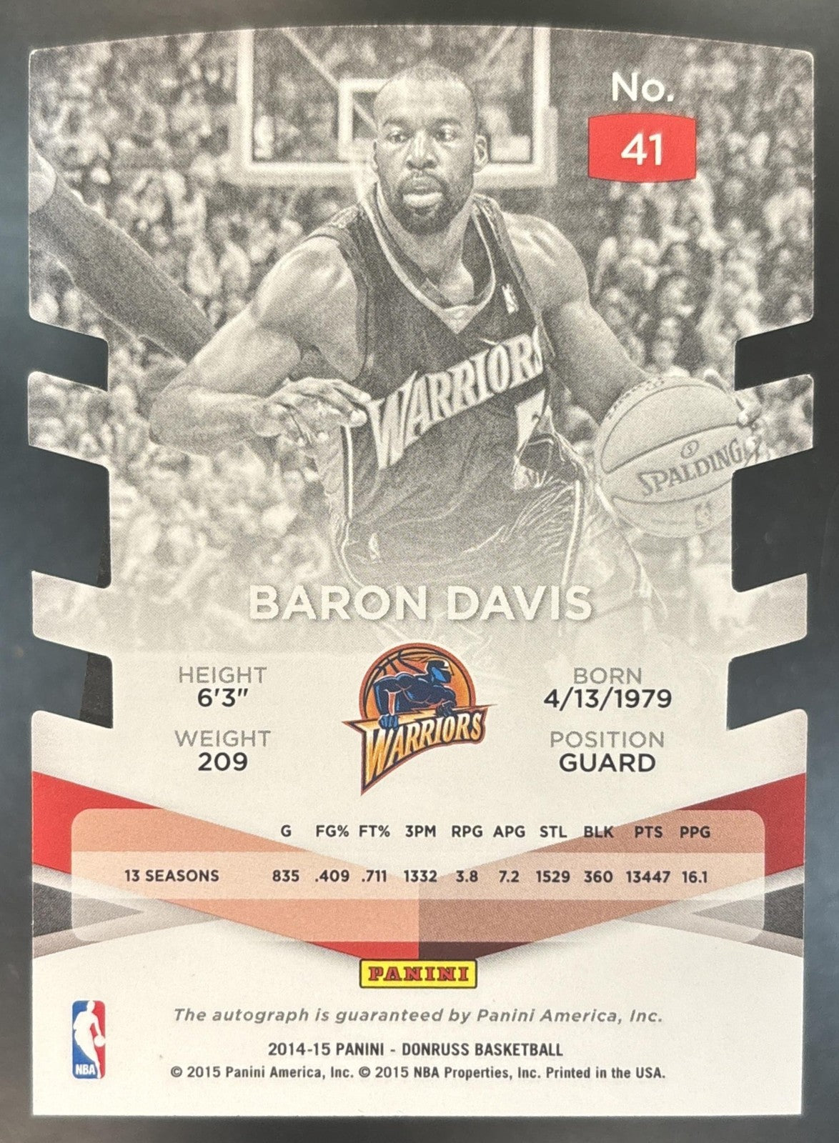 2014-15 Panini Donruss Baron Davis Elite Status Signatures Blue /49 #41 Auto