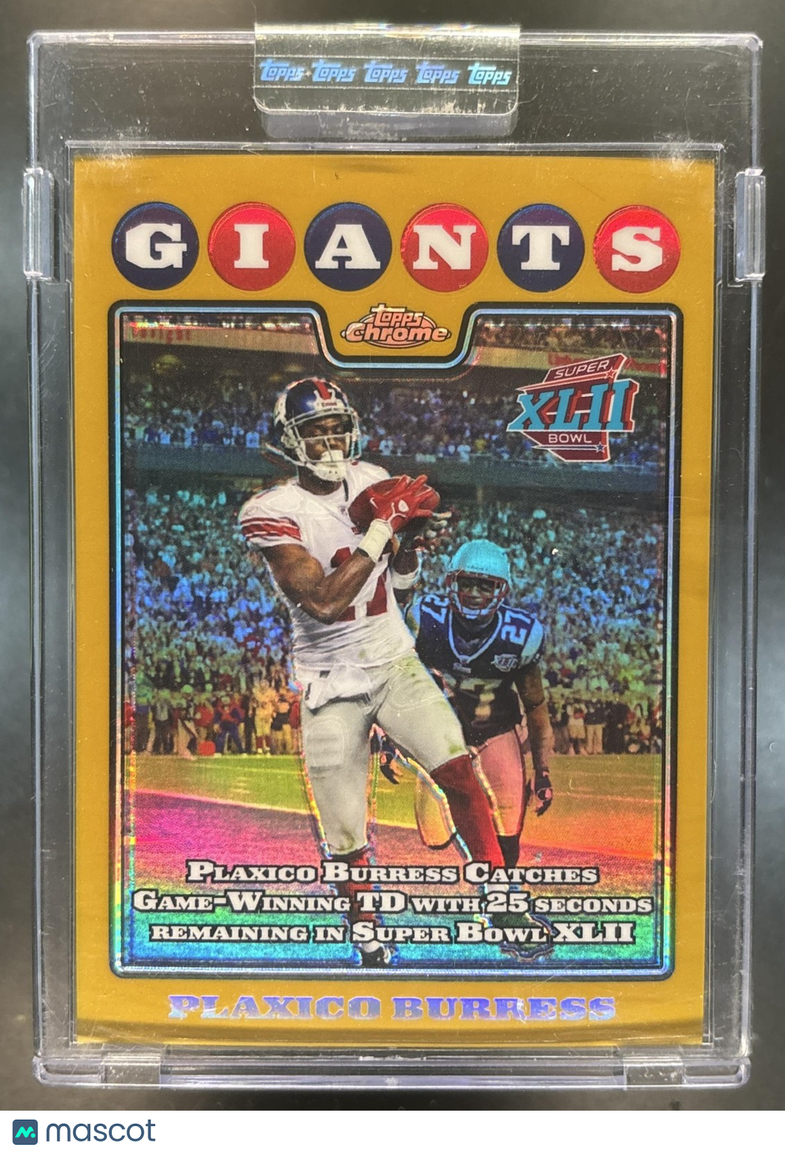 2008 Topps Chrome Plaxico Burress Gold Refractor #TC153 143/199 Giants ENCASED