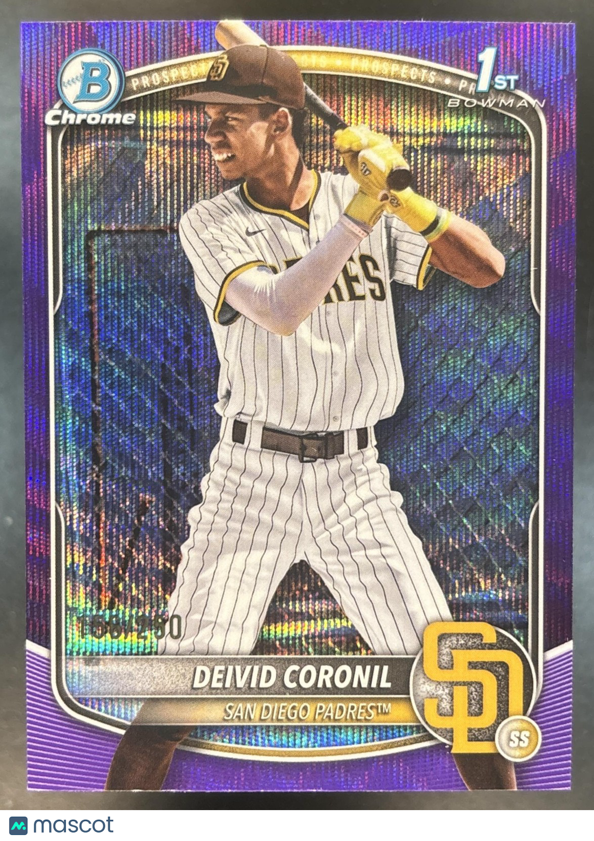 2025 Bowman Chrome Deivid Coronil Purple Shimmer /250 #BCP-173 1st Prospect