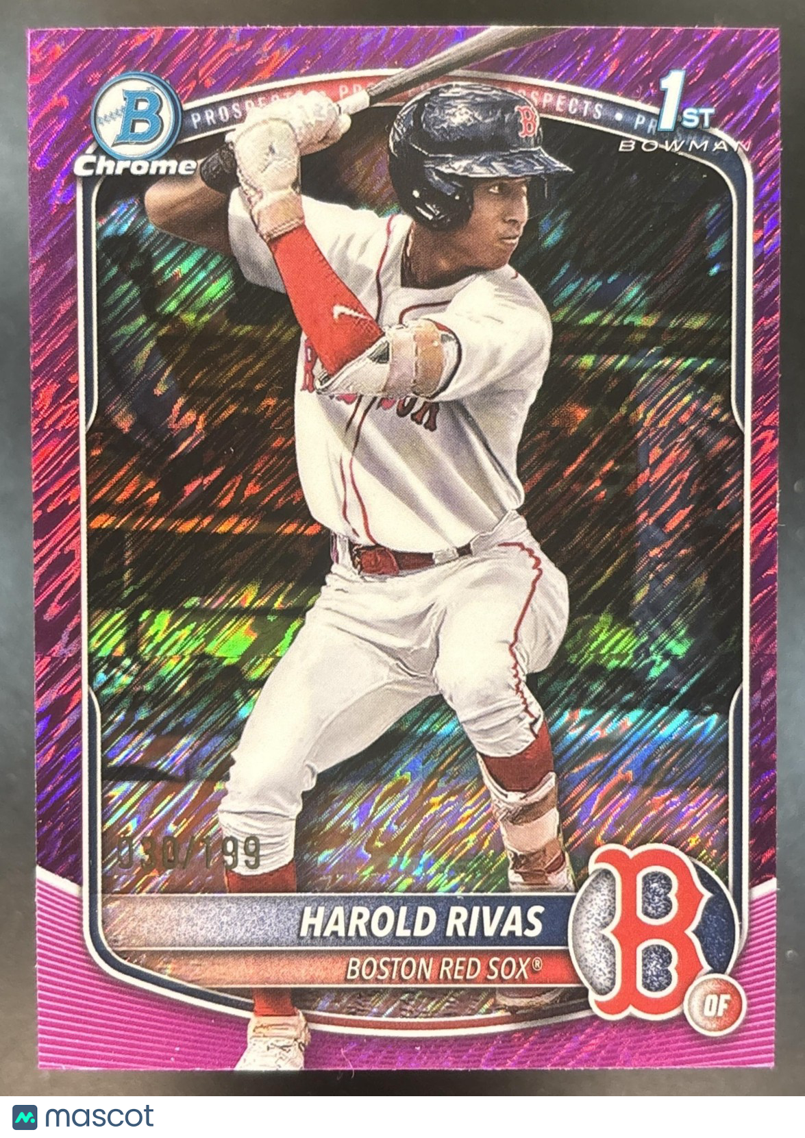 2025 Bowman Chrome Harold Rivas Fuchsia Shimmer /199 #BCP-216 1st Prospect
