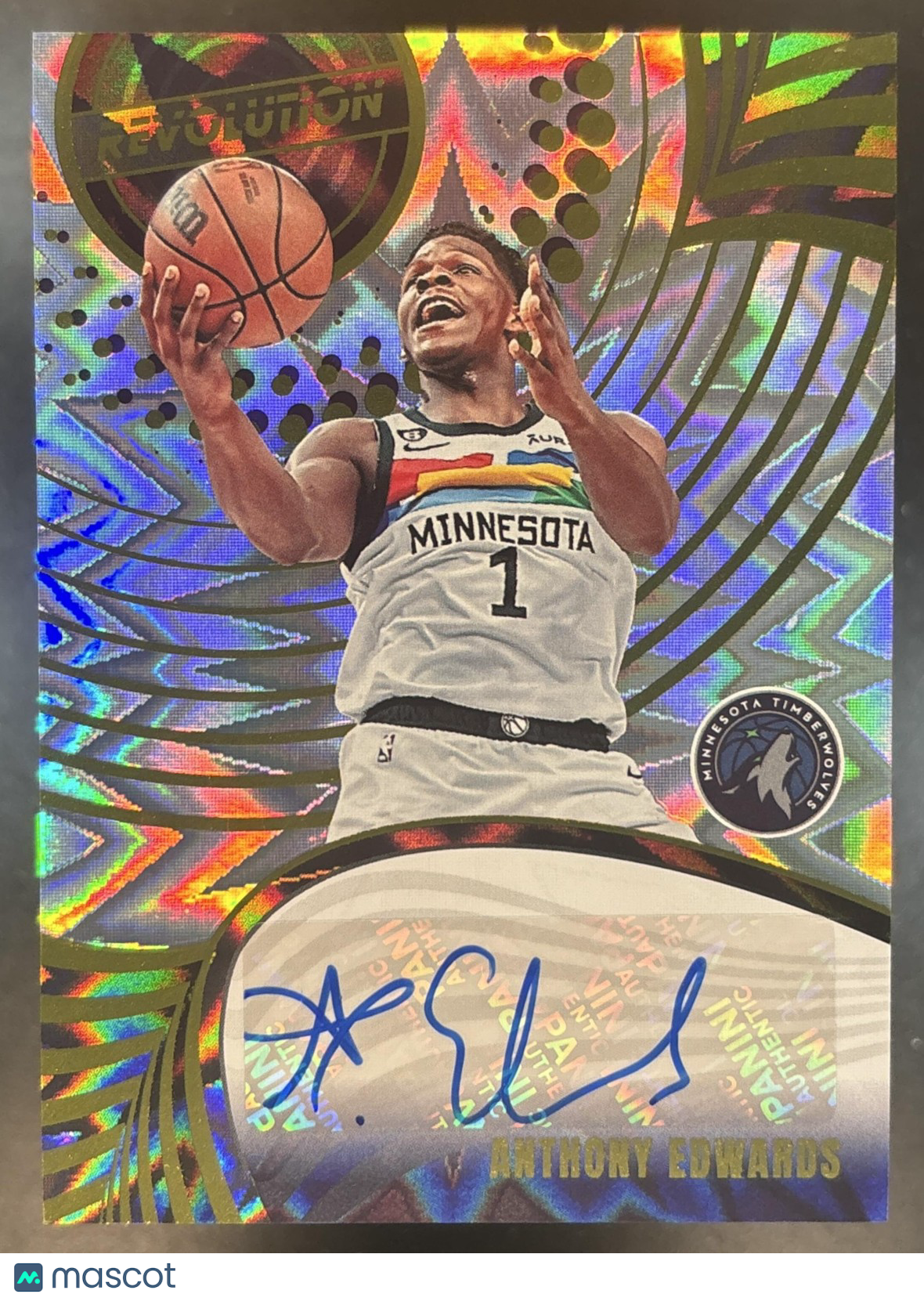 2023-24 Panini Revolution Anthony Edwards Auto Fractal /75 Timberwolves