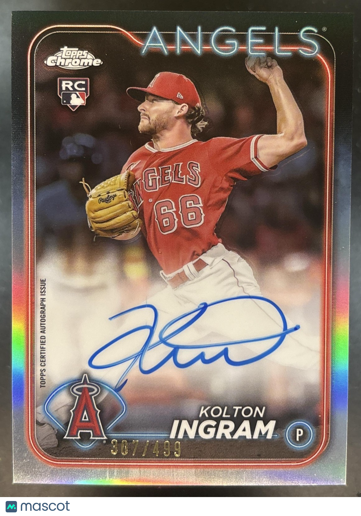 2024 Topps Chrome Update Kolton Ingram Auto Refractor /499 RC Los Angeles Angels