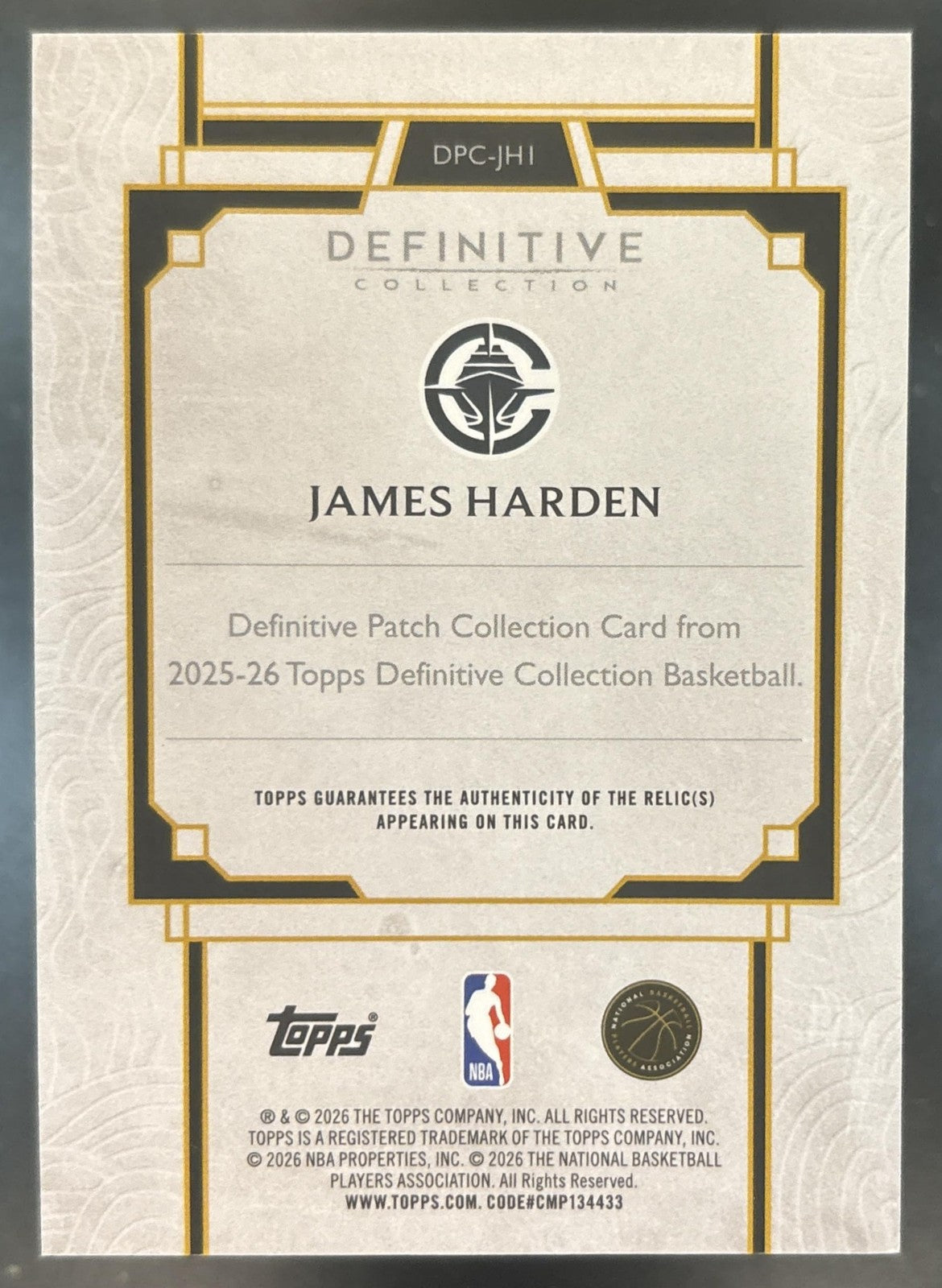 2025-26 Topps Definitive Collection James Harden Patch Red /5 MEM Clippers