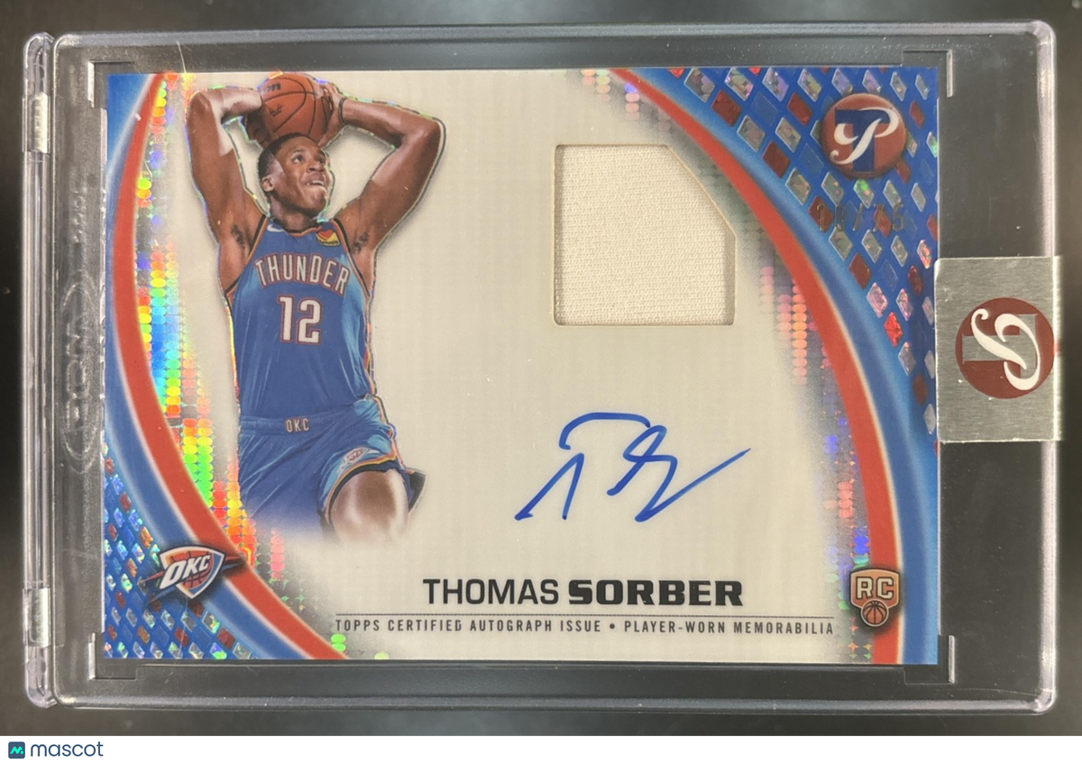 2025-26 Topps Pristine Thomas Sorber Pieces Auto Relics Blue /75 MEM Thunder