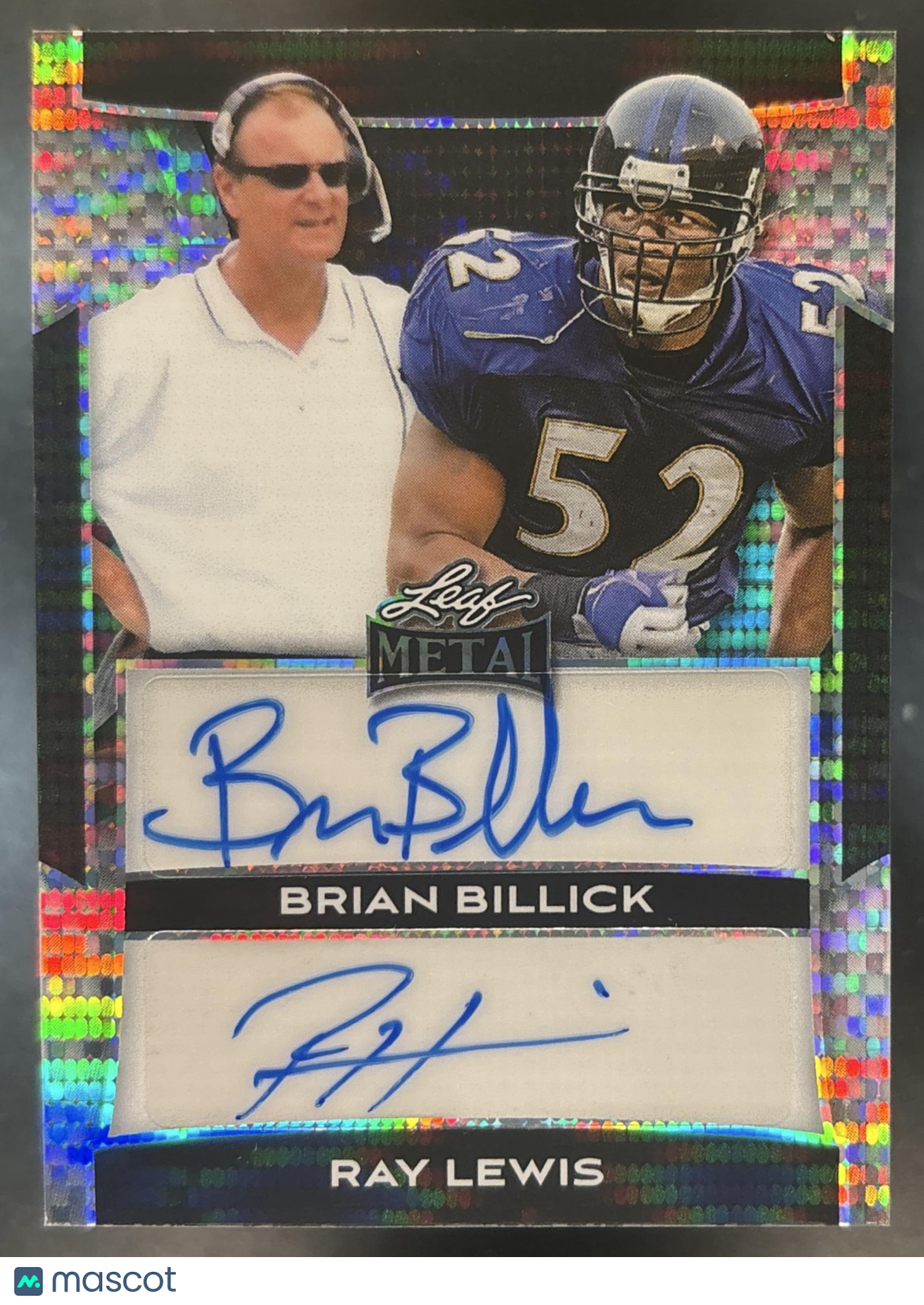 2025 Leaf Metal Brian Billick Ray Lewis Dual Auto Pulsar Silver /5 #DA-3
