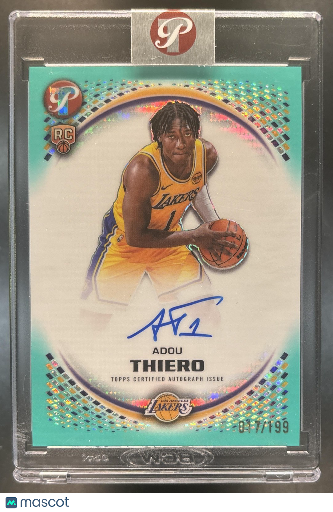 2025-26 Topps Pristine Adou Thiero Auto Aqua /199 #PR-AT Los Angeles Lakers