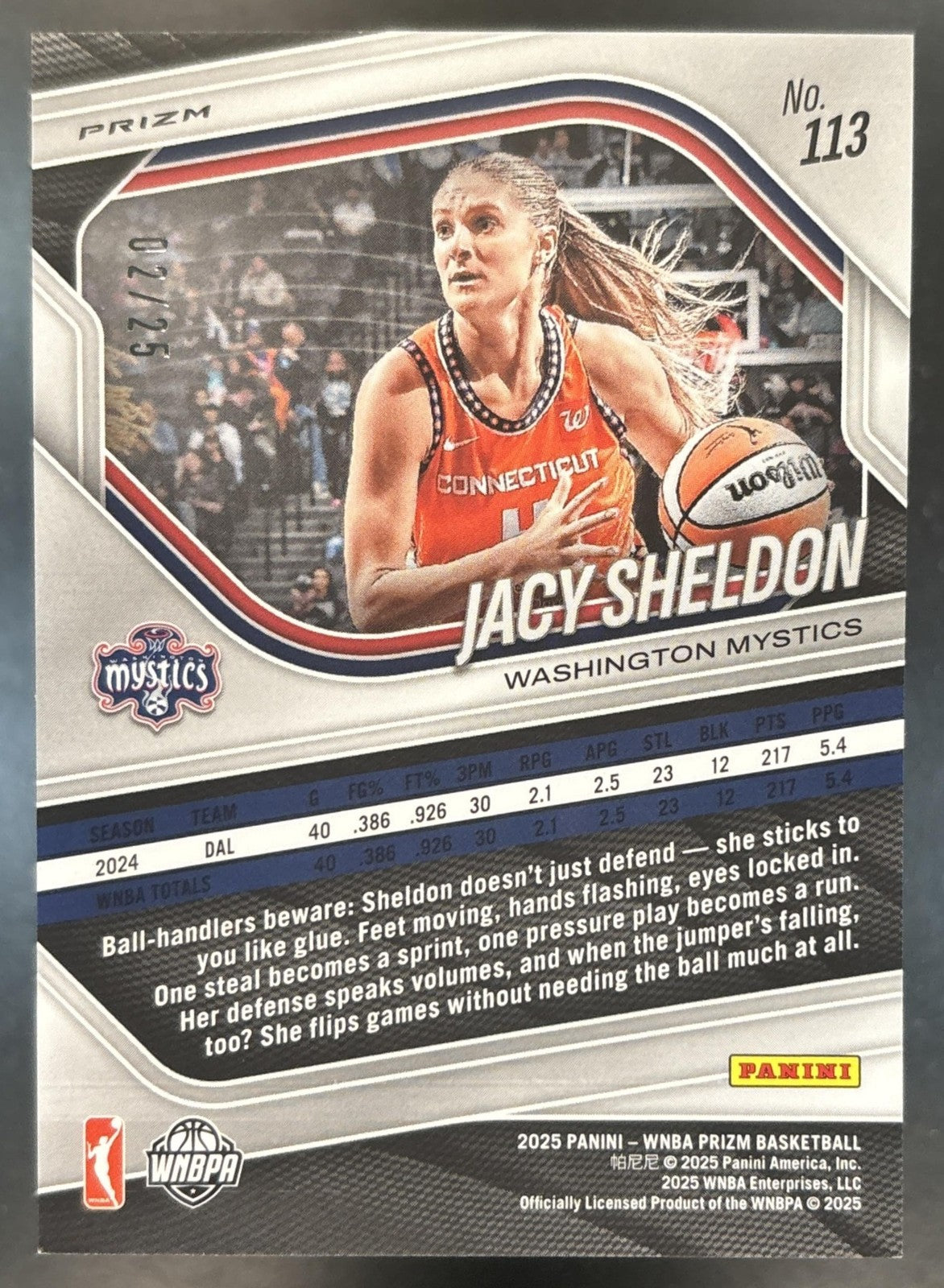 2025 Panini WNBA Prizm Jacy Sheldon Mojo /25 #113 Washington Mystics