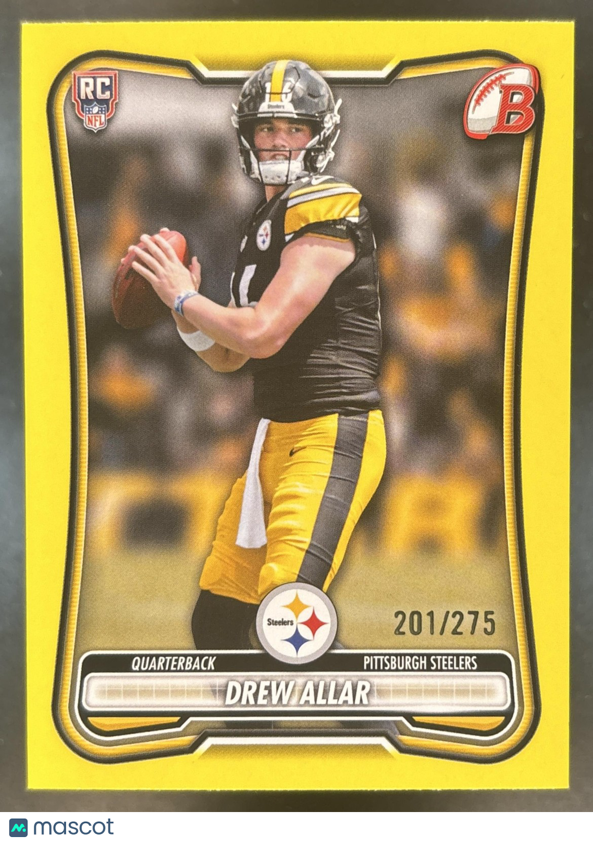2026 Bowman Drew Allar NFL Yellow /275 #106 RC Pittsburgh Steelers