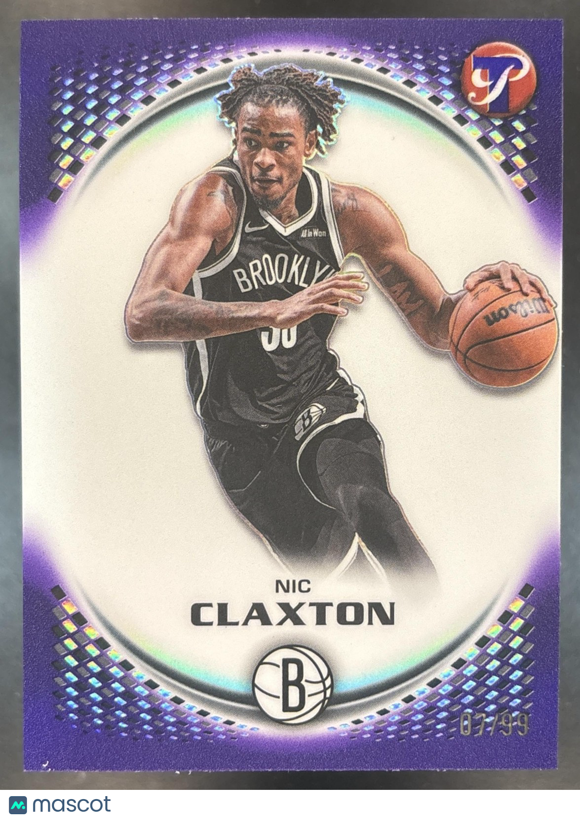 2025-26 Topps Pristine Nic Claxton Purple Refractor /99 #9 Brooklyn Nets