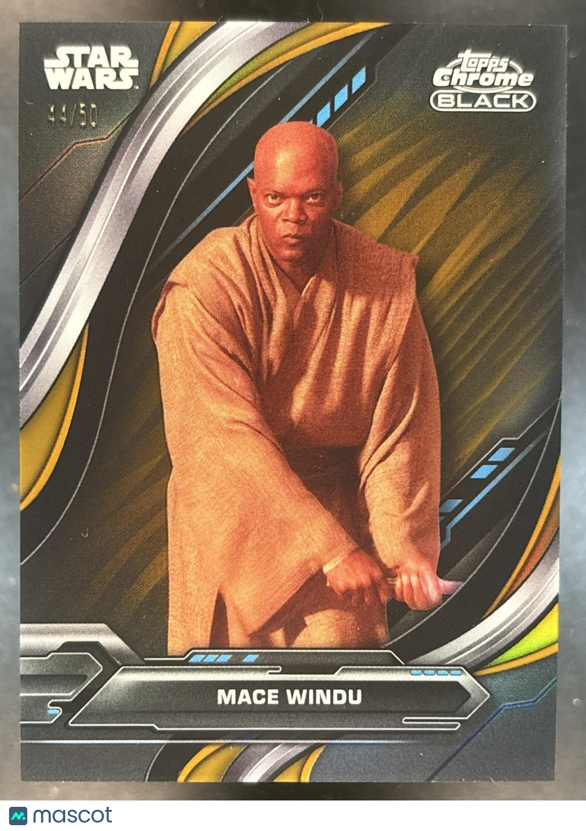 2024 Topps Chrome Black Star Wars Mace Windu Gold Refractor /50 #44
