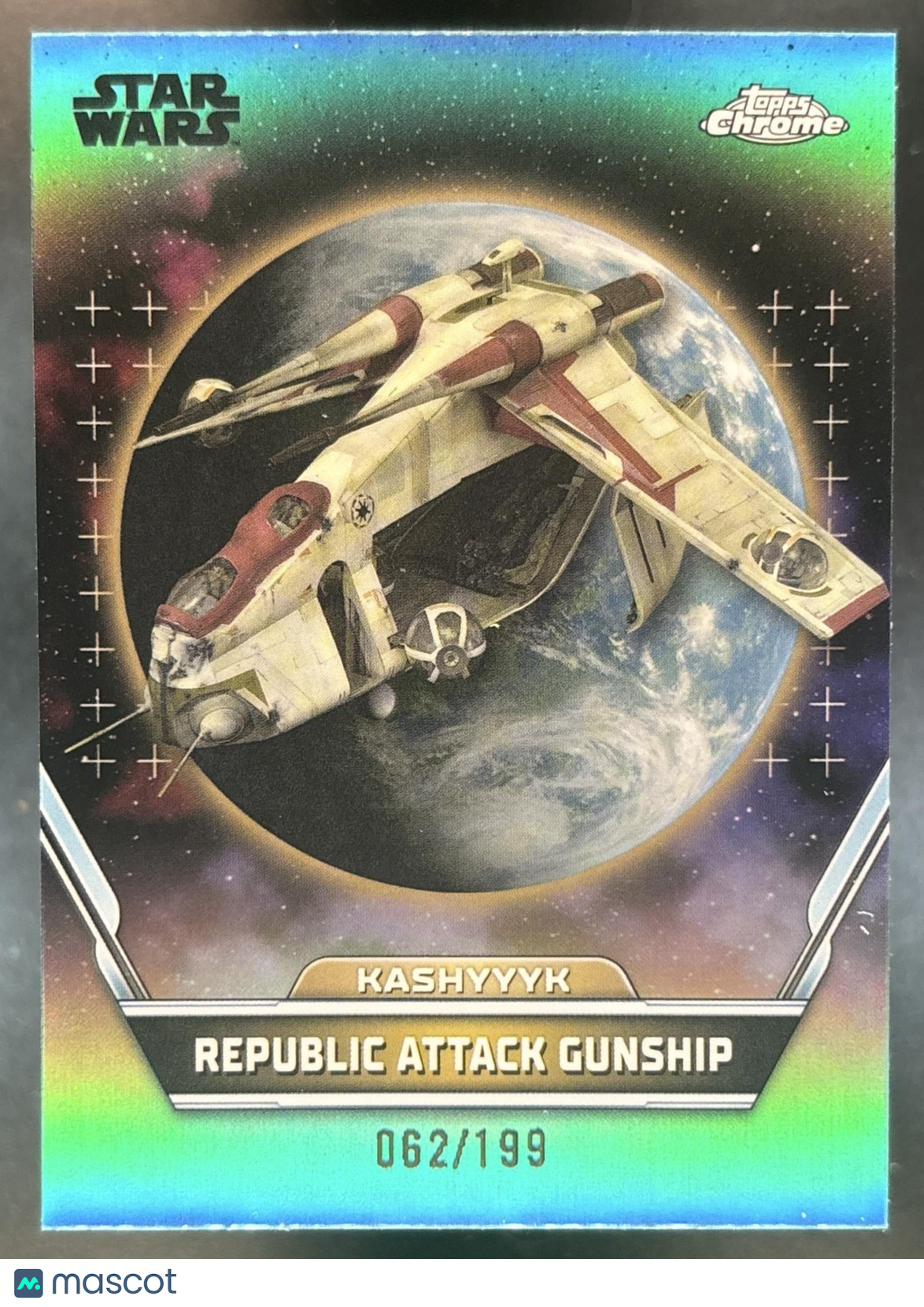 2024 Topps Star Wars Hyperspace Republic Attack Gunship Aqua Refractor /199 #5