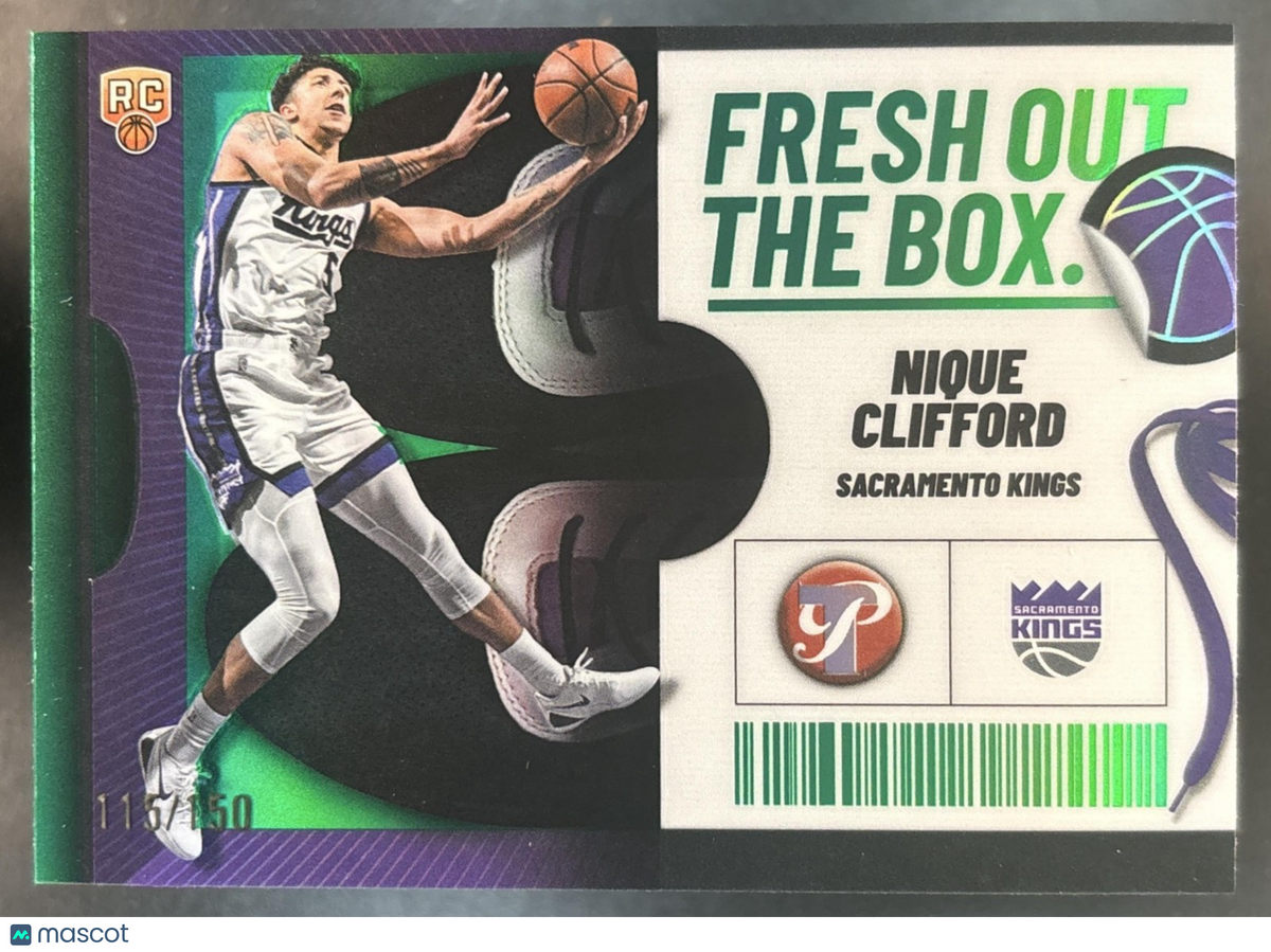2025-26 Topps Pristine Nique Clifford Fresh Out of the Box Green /150 RC Kings