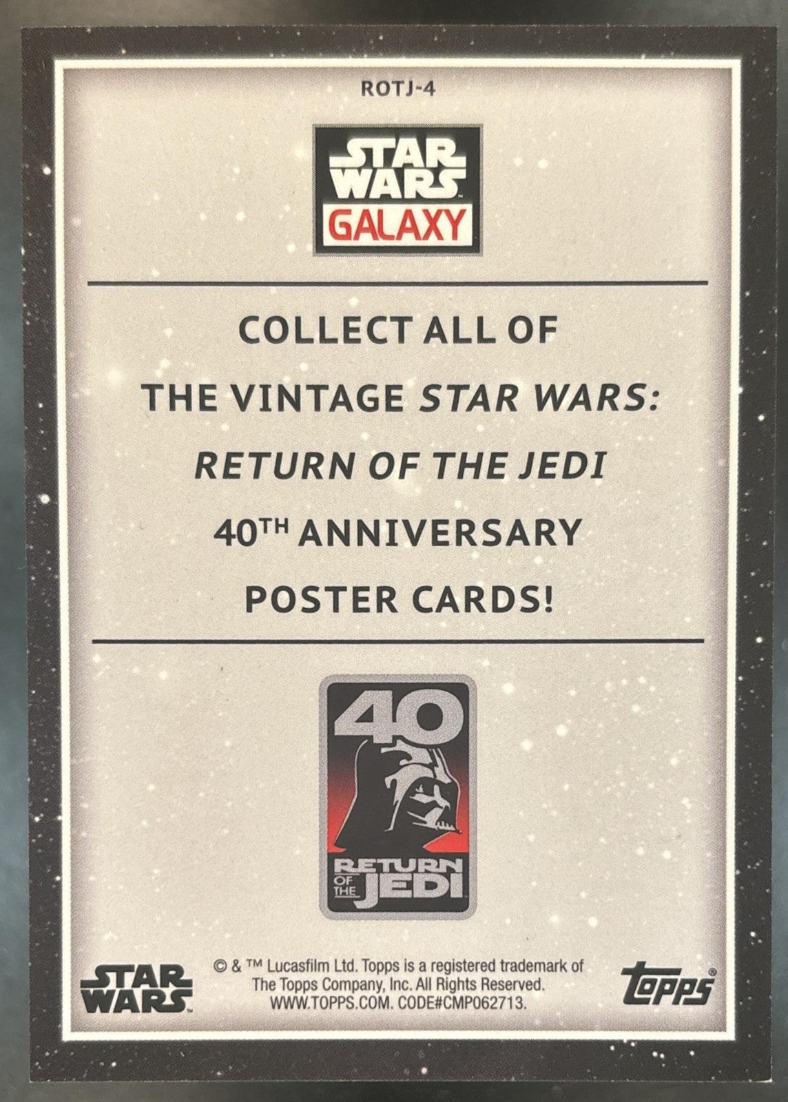 2023 Topps Chrome Star Wars Galaxy Return of the Jedi 40th Poster Atomic /150