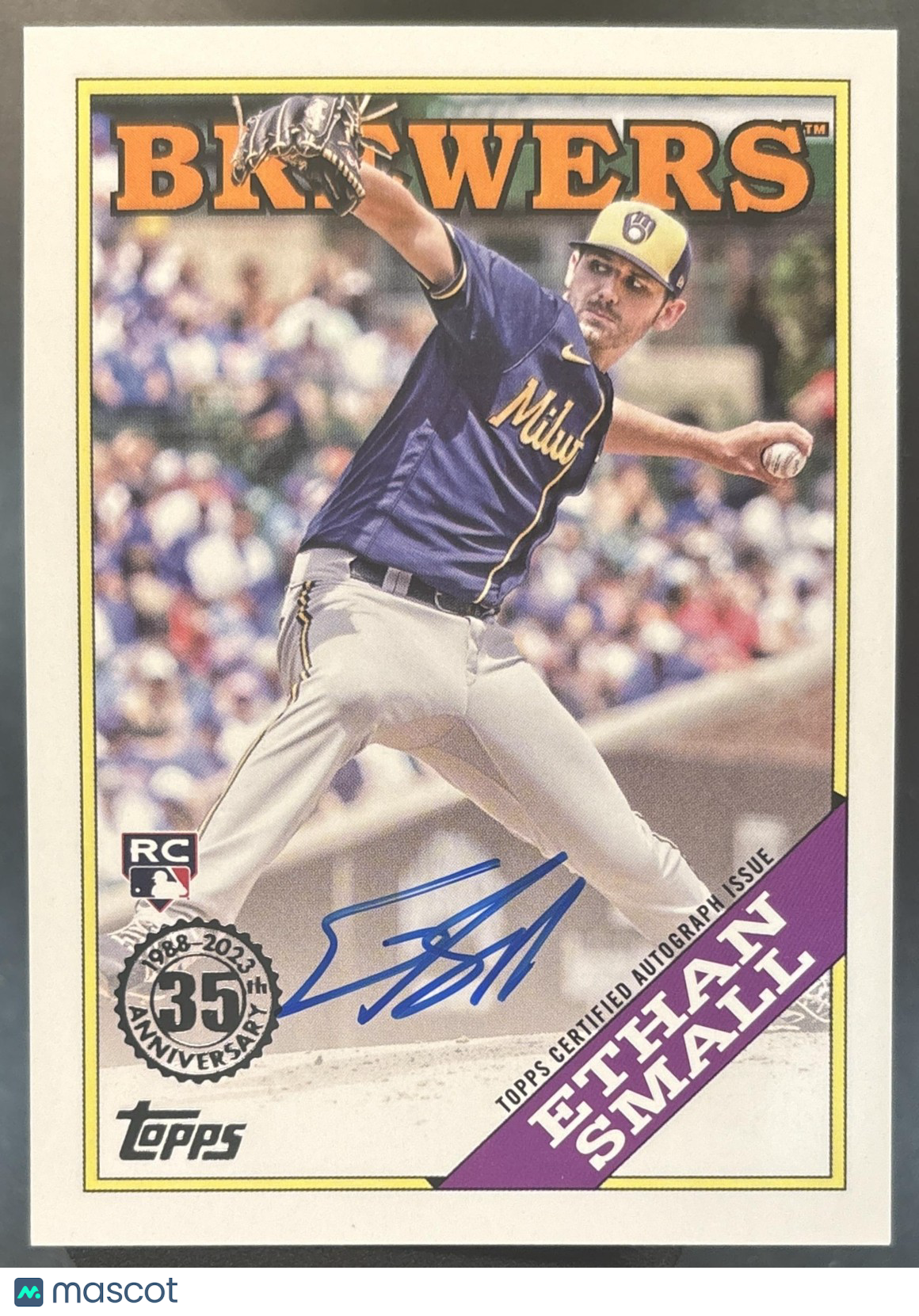 2023 Topps Ethan Small 1988 Baseball 35th Anniversary Auto RC Milwaukee Brewers