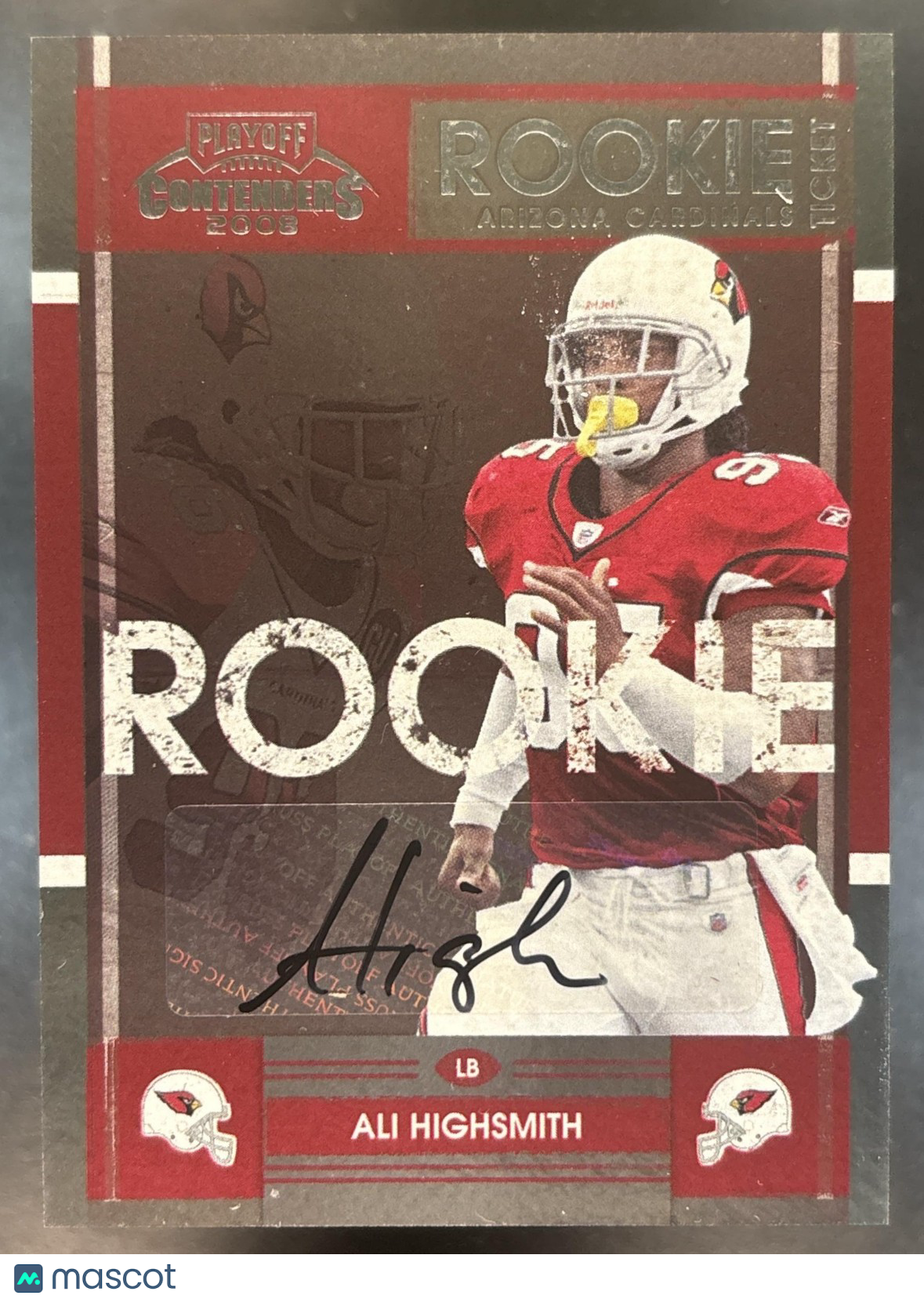 2008 Playoff Contenders Ali Highsmith #102 RC Auto Arizona Cardinals