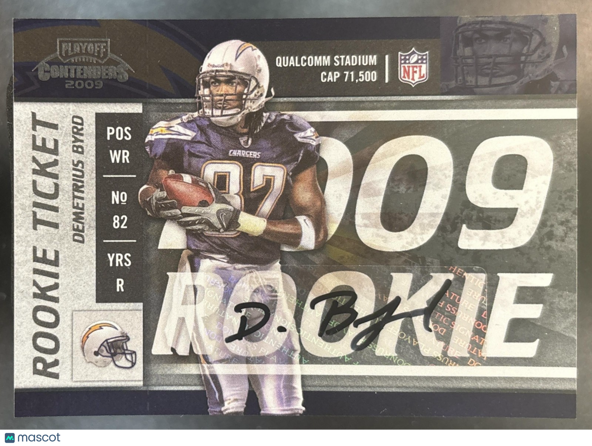 2009 Panini Playoff Contenders Demetrius Byrd #161 RC Auto San Diego Chargers