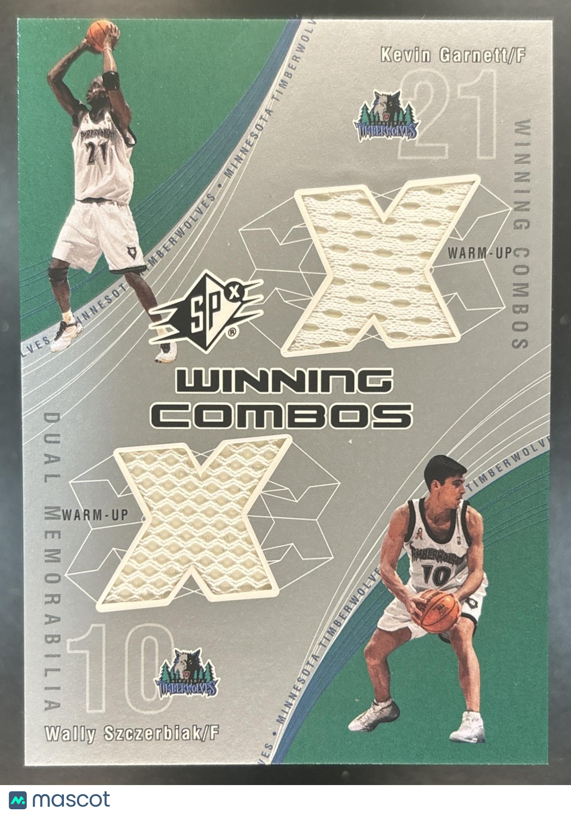 2002-03 SPx Kevin Garnett Wally Szczerbiak Winning Combos Jersey MEM