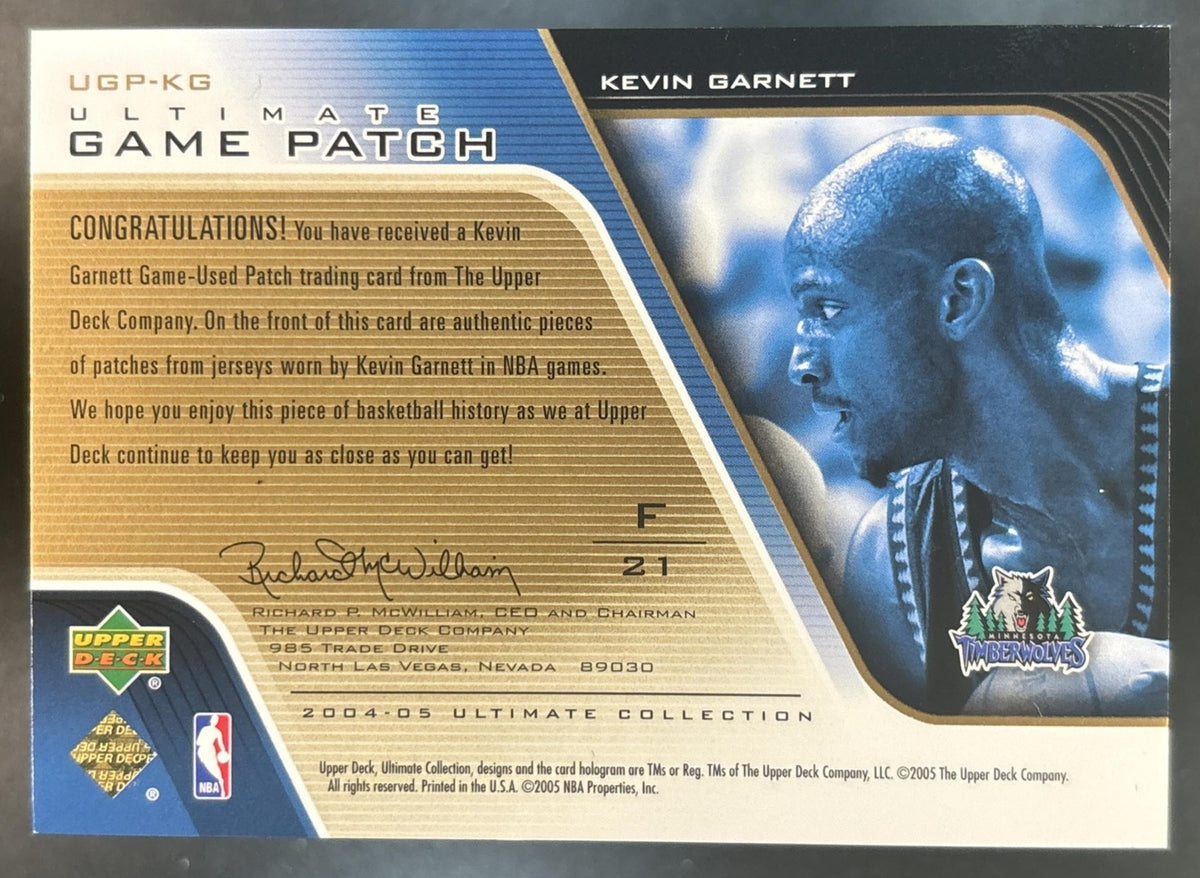 2004-05 UD Ultimate Collection Kevin Garnett Game Patches /25 MEM Timberwolves