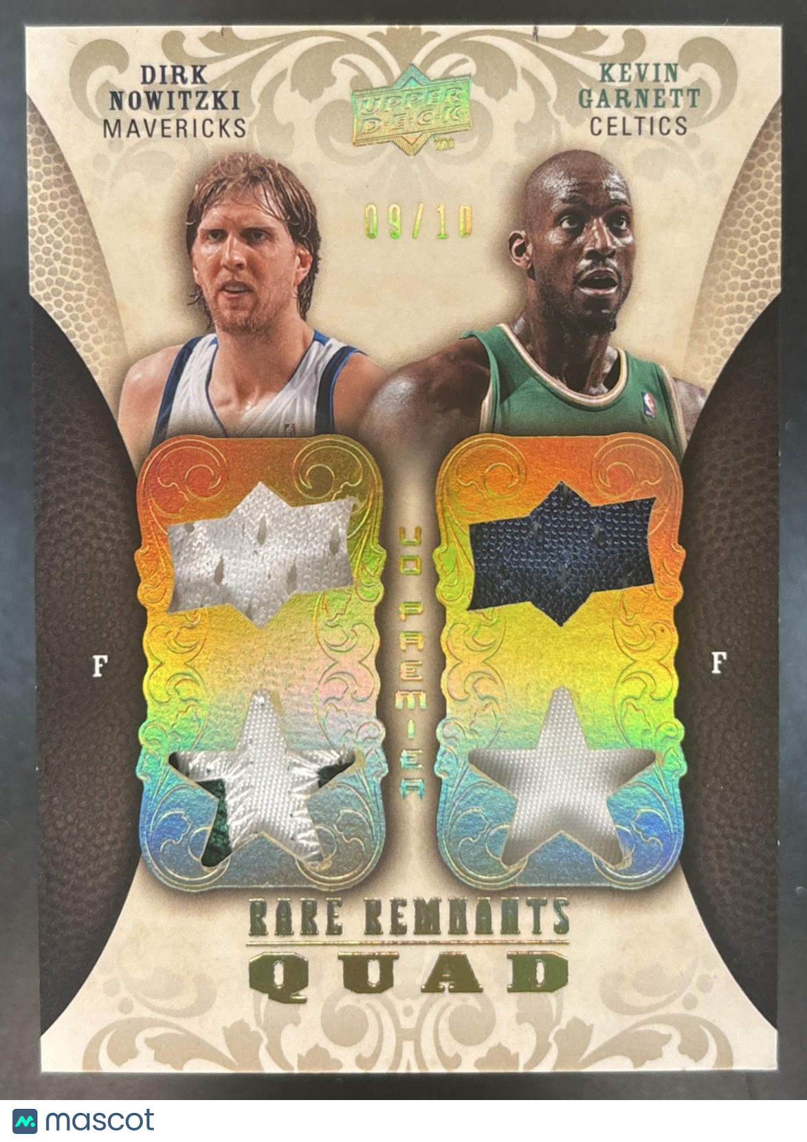 2008-09 UD Premier Kevin Garnett Dirk Nowitzki Rare Remnants Quad Patch UD /10