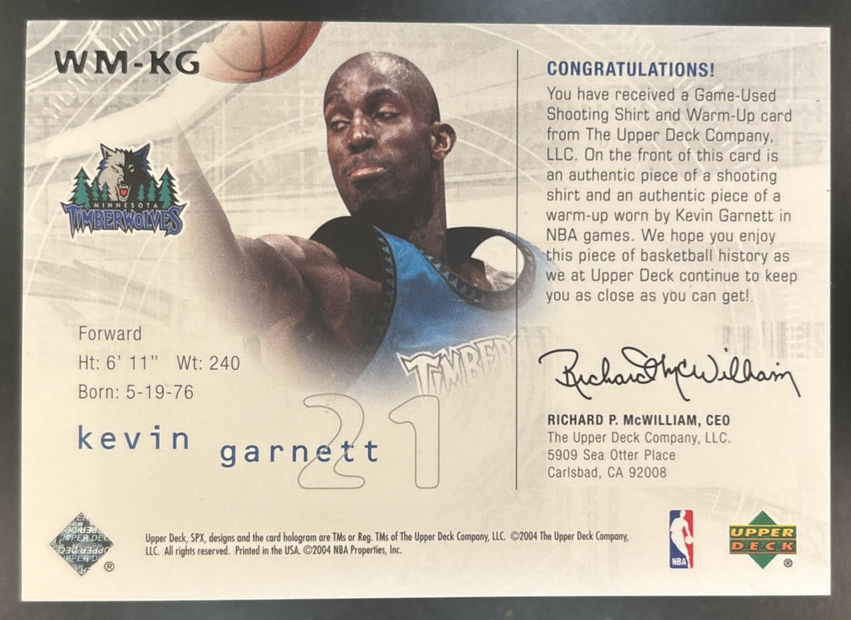 2004-05 SPx Kevin Garnett Winning Materials MEM Minnesota Timberwolves