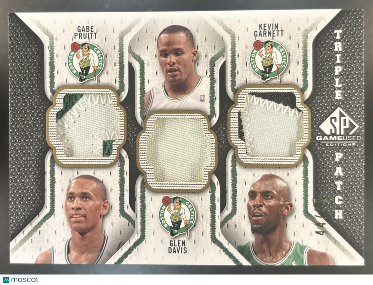 2009-10 SP Game Used Kevin Garnett Gabe Pruitt Glen Davis Triple Patch /60 MEM
