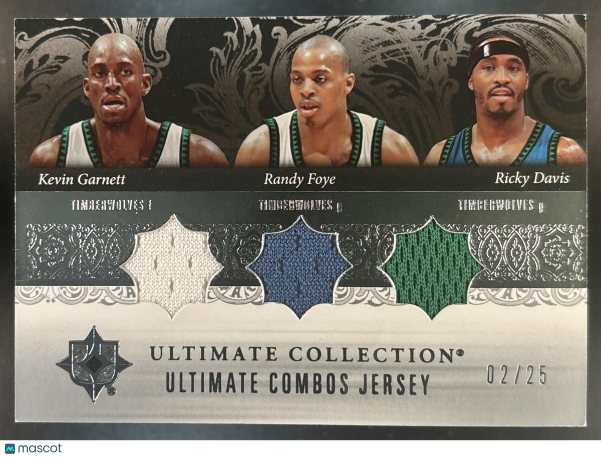 2006-07 UD Ultimate Collection Kevin Garnett Ricky Davis Randy Foye 3 Patch /25