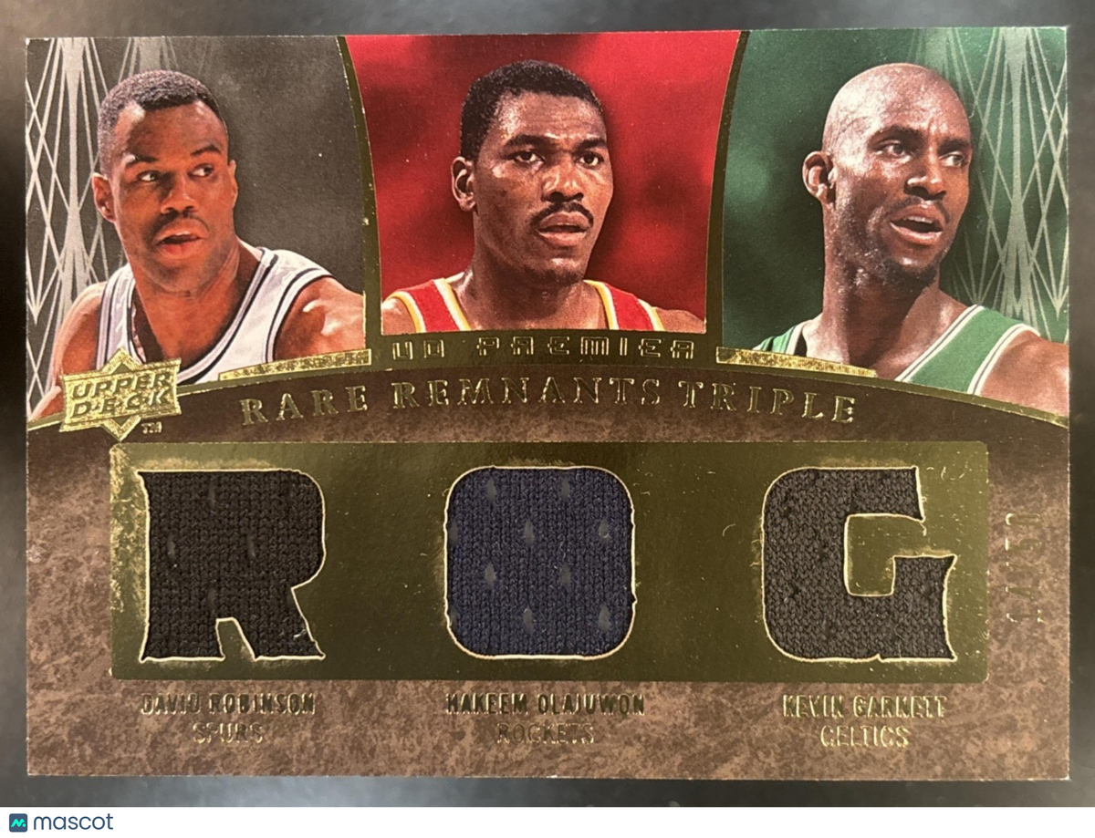 2007-08 UD Premier Hakeem Olajuwon Kevin Garnett David Robinson 3 Patch /50