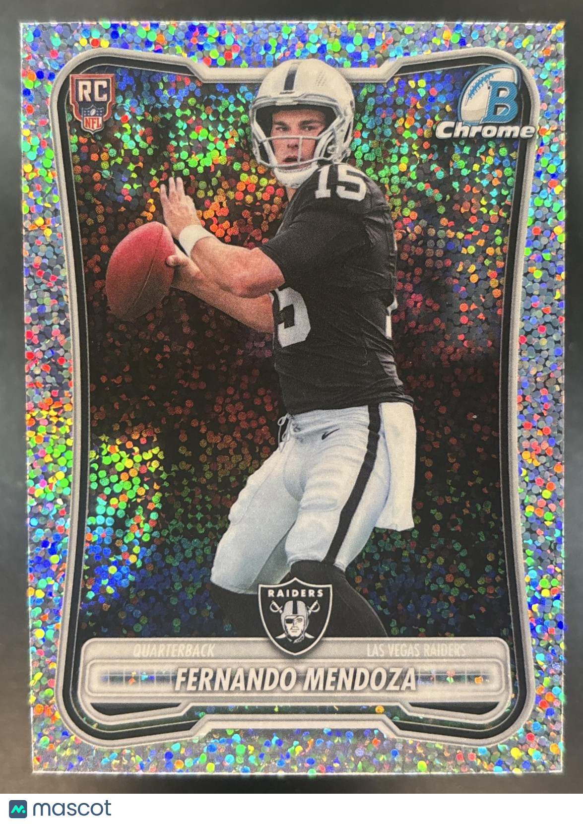 2026 Bowman Fernando Mendoza Chrome NFL Speckle Refractor #BCV-101 RC Raiders