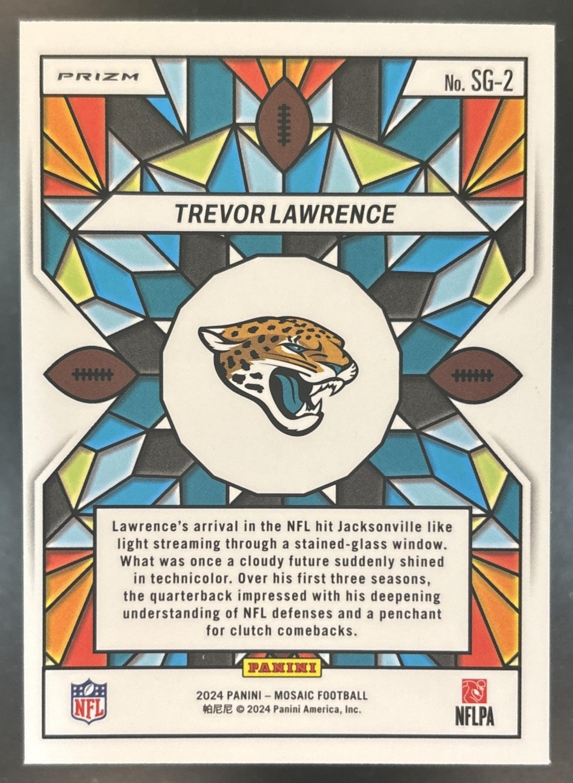 2024 Panini Mosaic Trevor Lawrence Stained Glass #SG-2 Jacksonville Jaguars