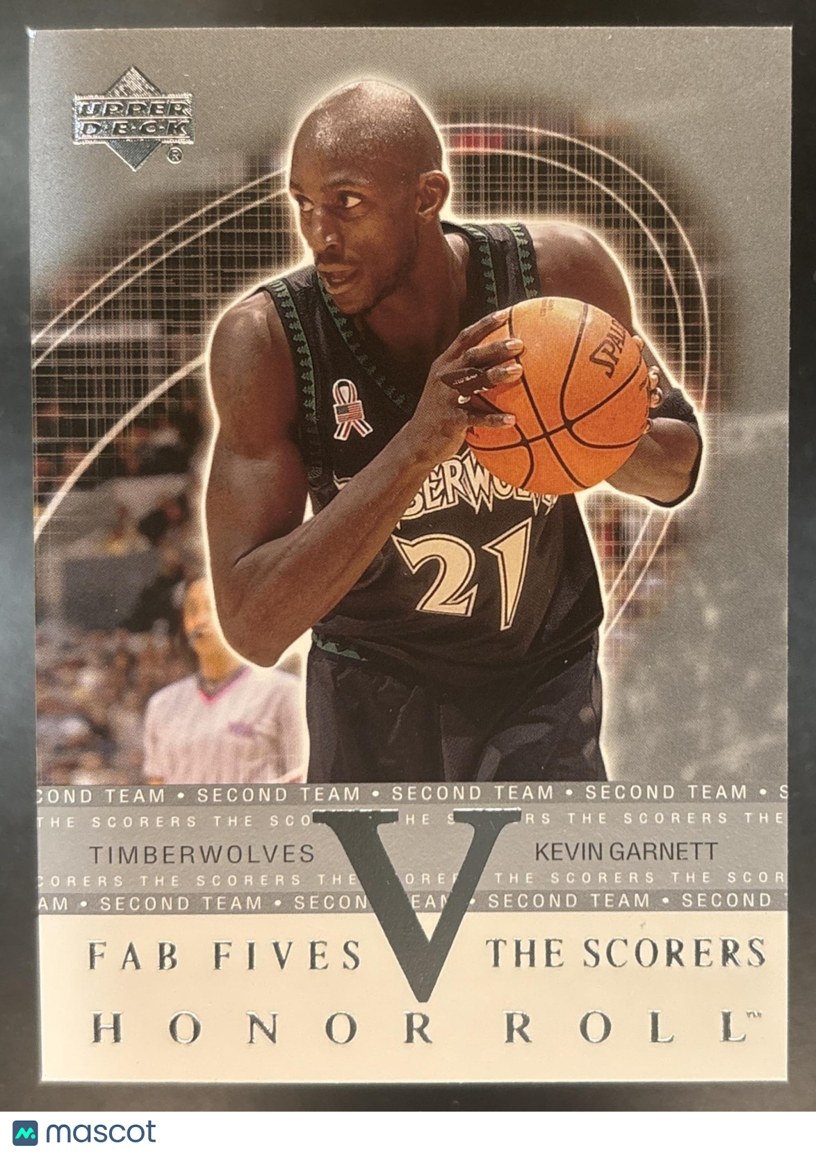 2001-02 Upper Deck Honor Roll Kevin Garnett Fab Fives The Scorers Timberwolves