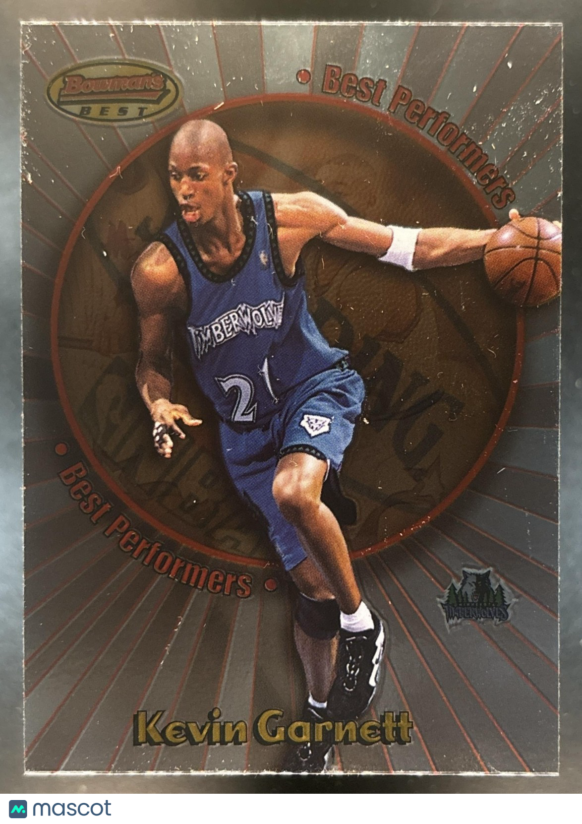 1998-99 Bowman's Best Kevin Garnett Performers #BP2 Minnesota Timberwolves