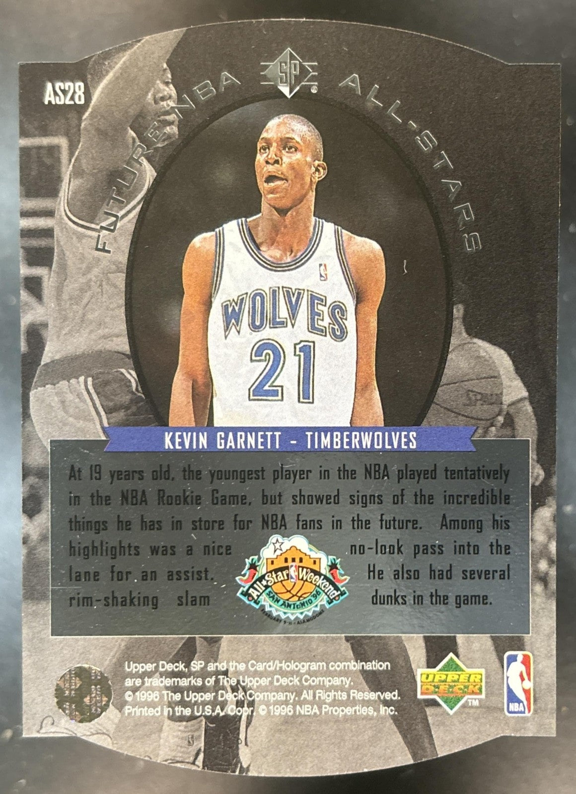 1995-96 SP Kevin Garnett All Stars #AS28 RC Minnesota Timberwolves